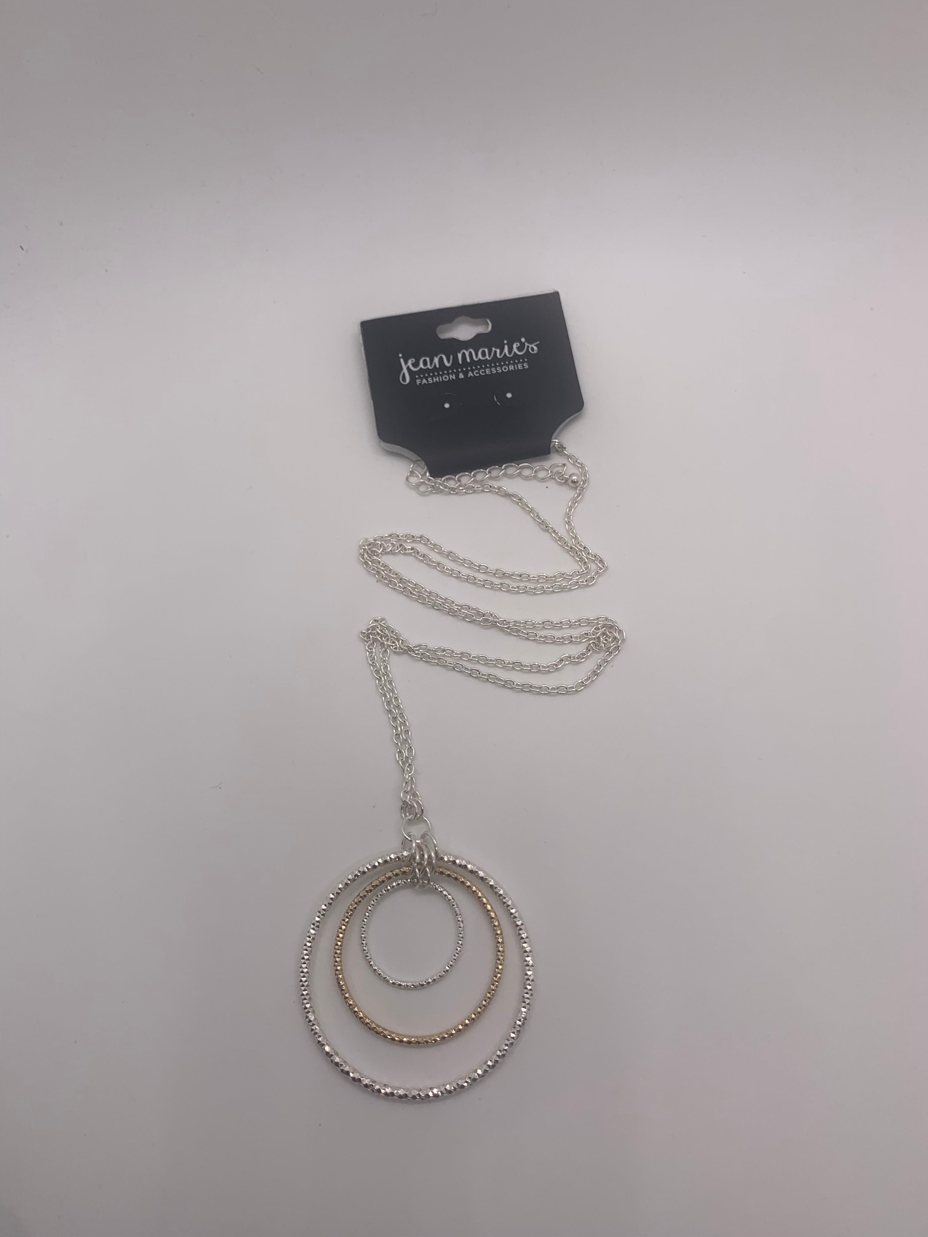Trio Circle Long Pendant Necklace