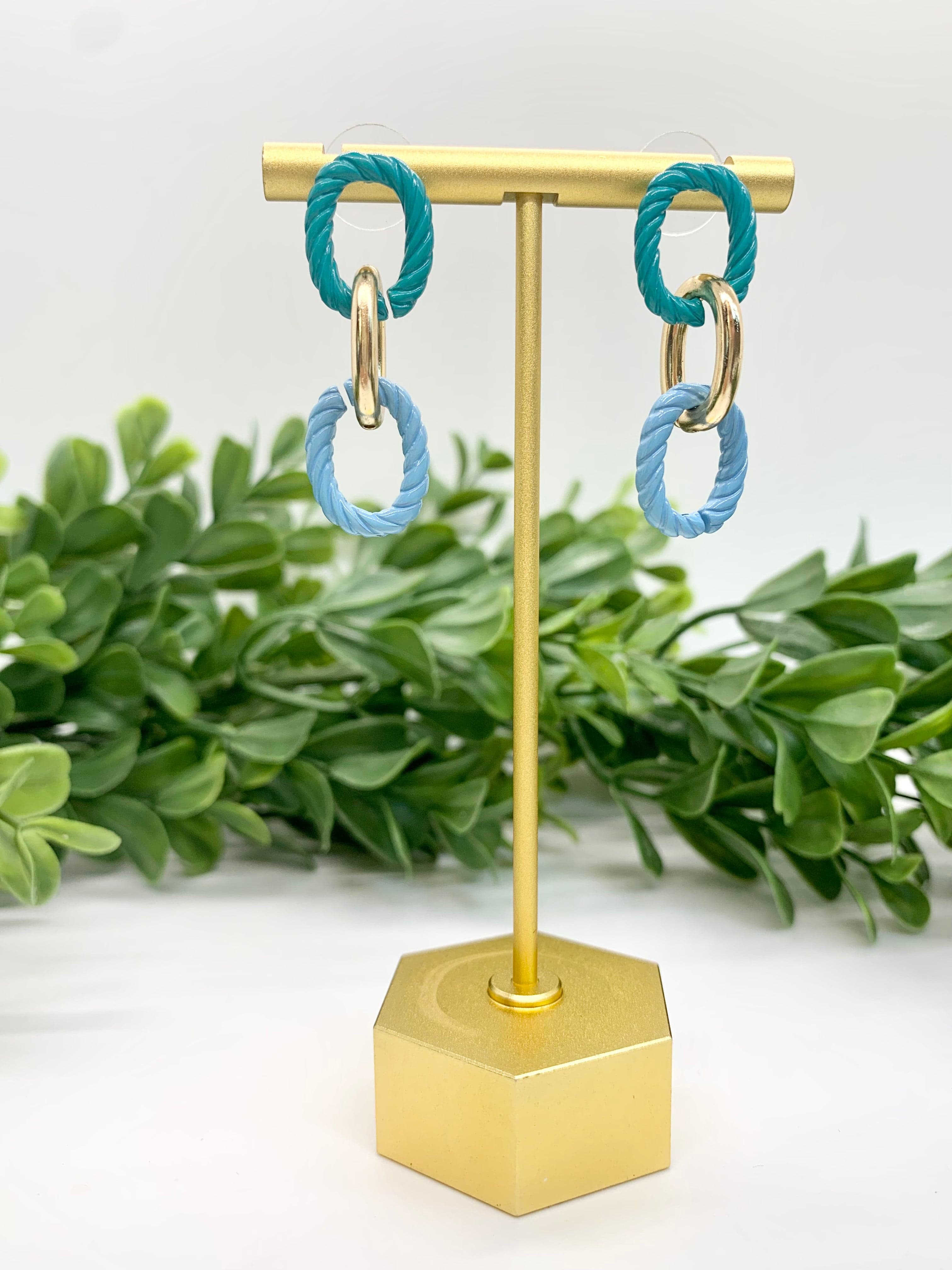 Blues & Gold Link Earrings