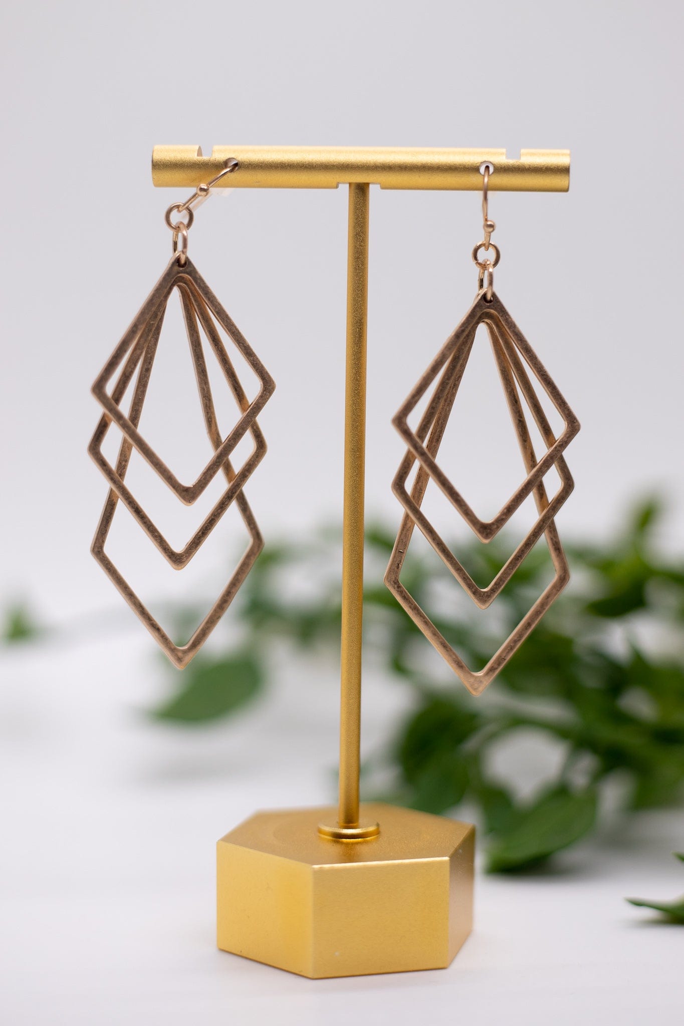 Gold Rhombus Earrings