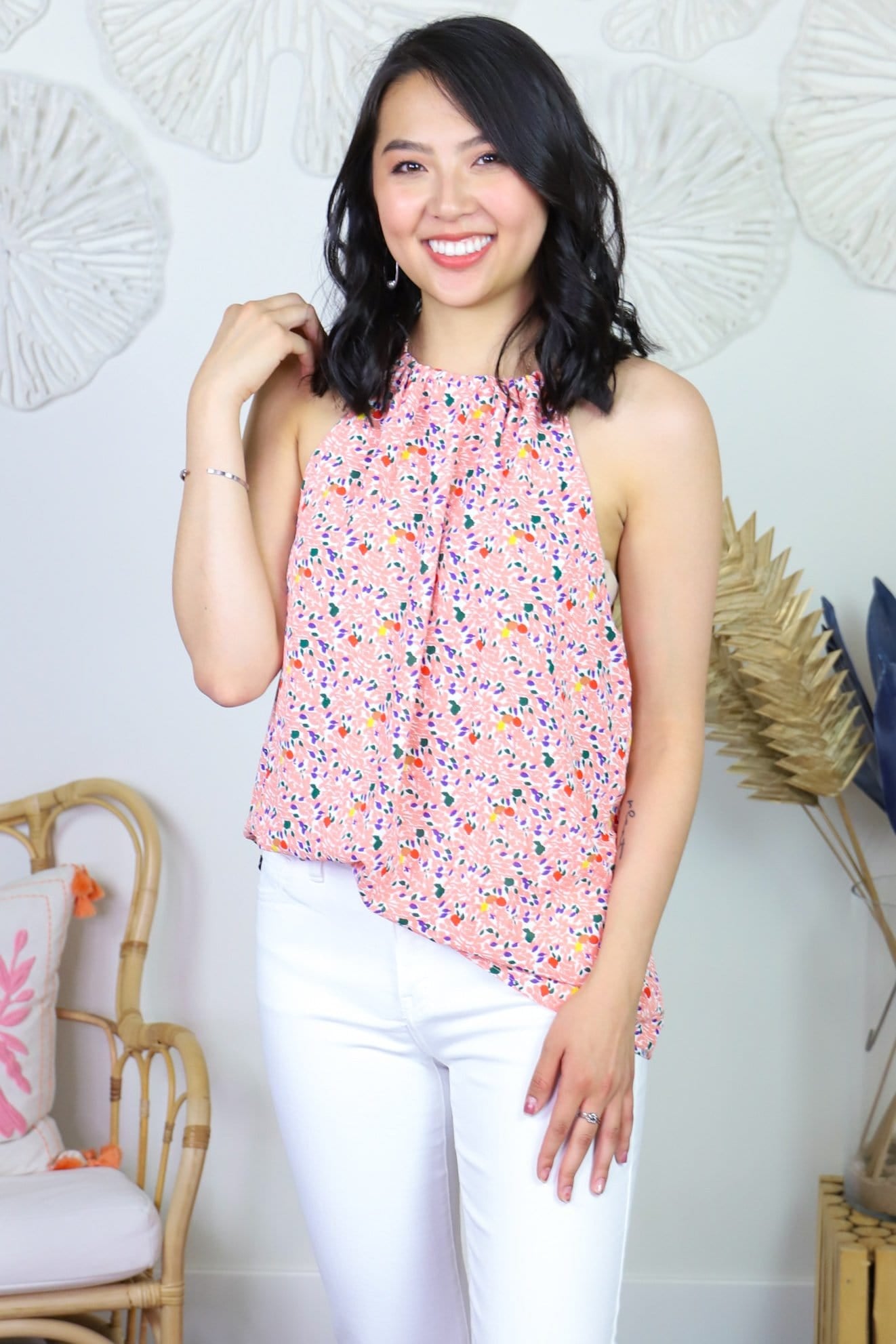 Floral Printed Halter Tank