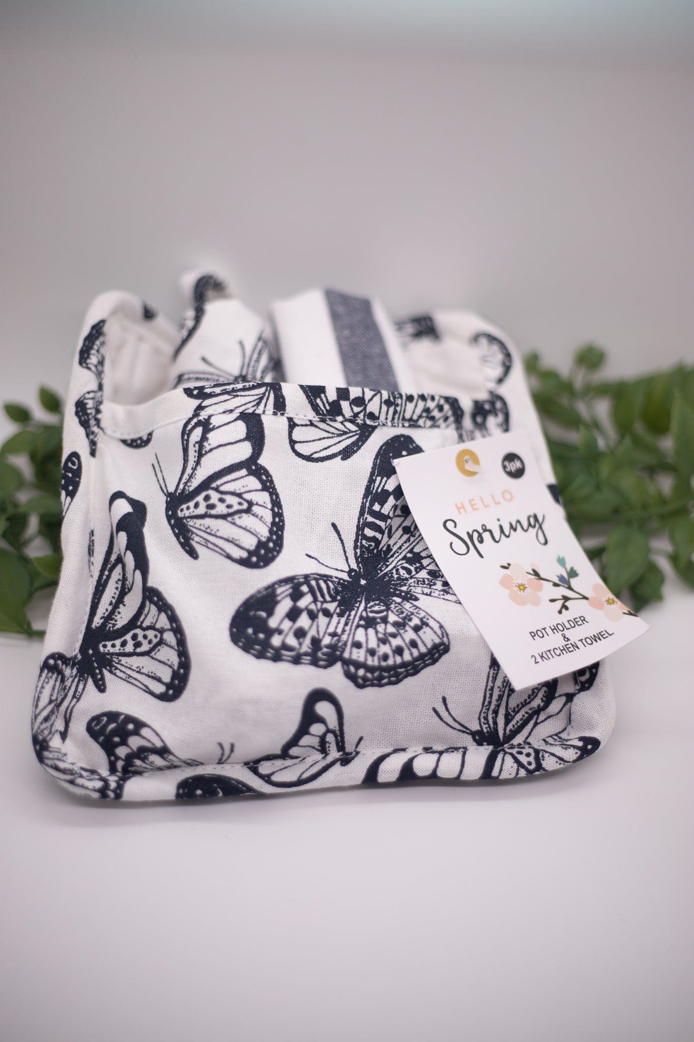 Butterfly 3pc Set - Pot Holder & 2 Kitchen Towels