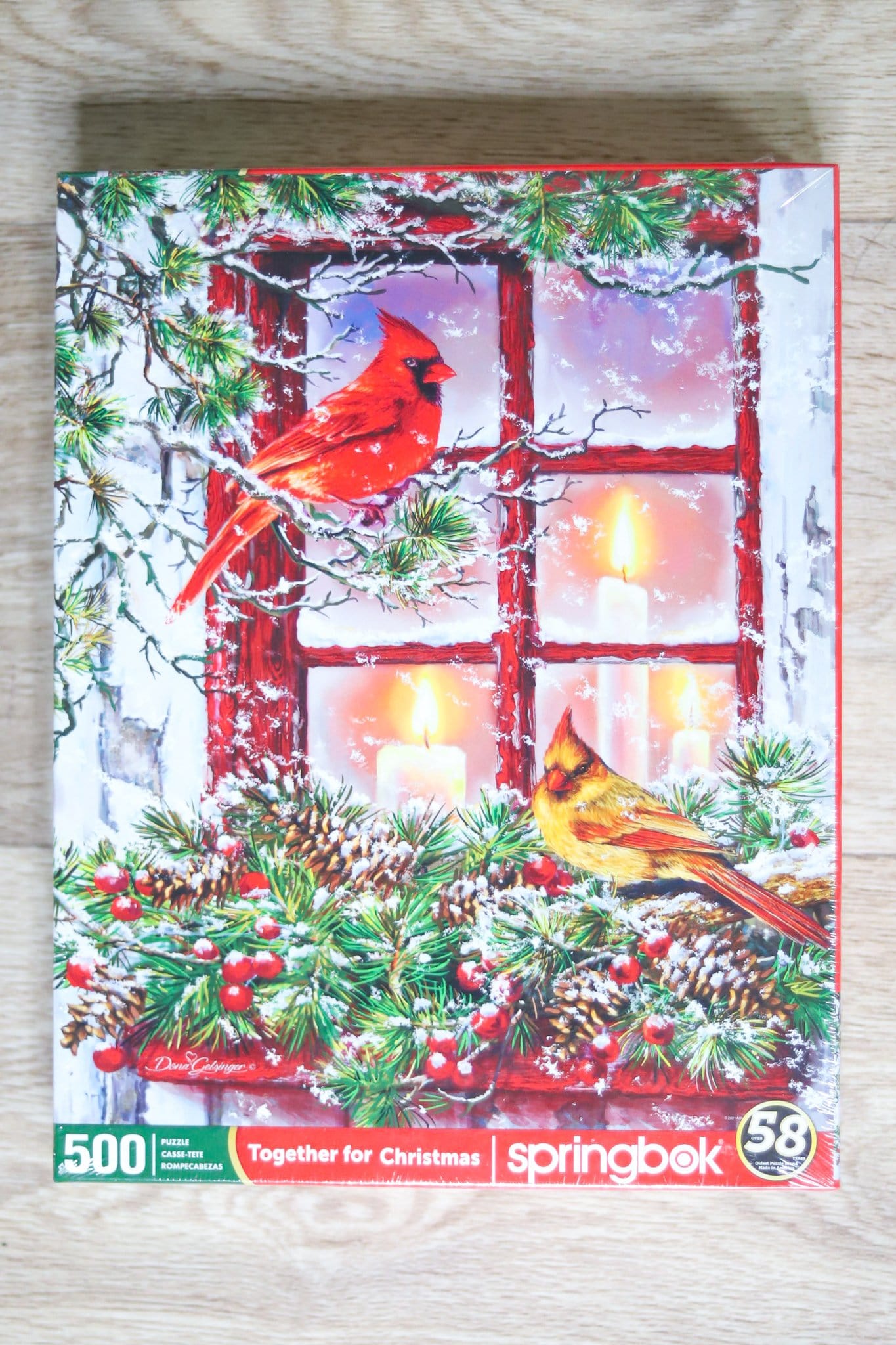 spring book 500 piece cardinal puzzle