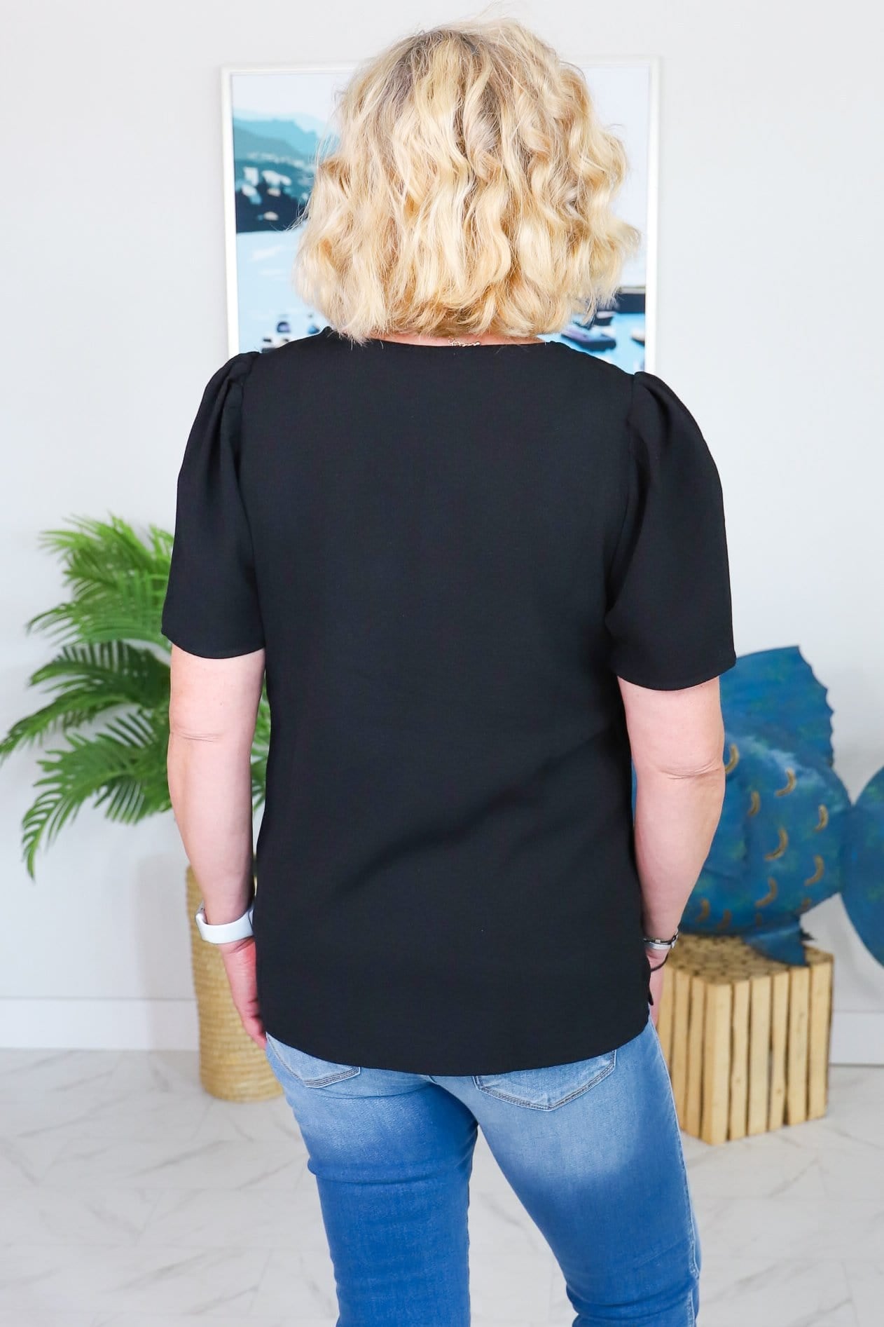 Scallop Neck Blouse