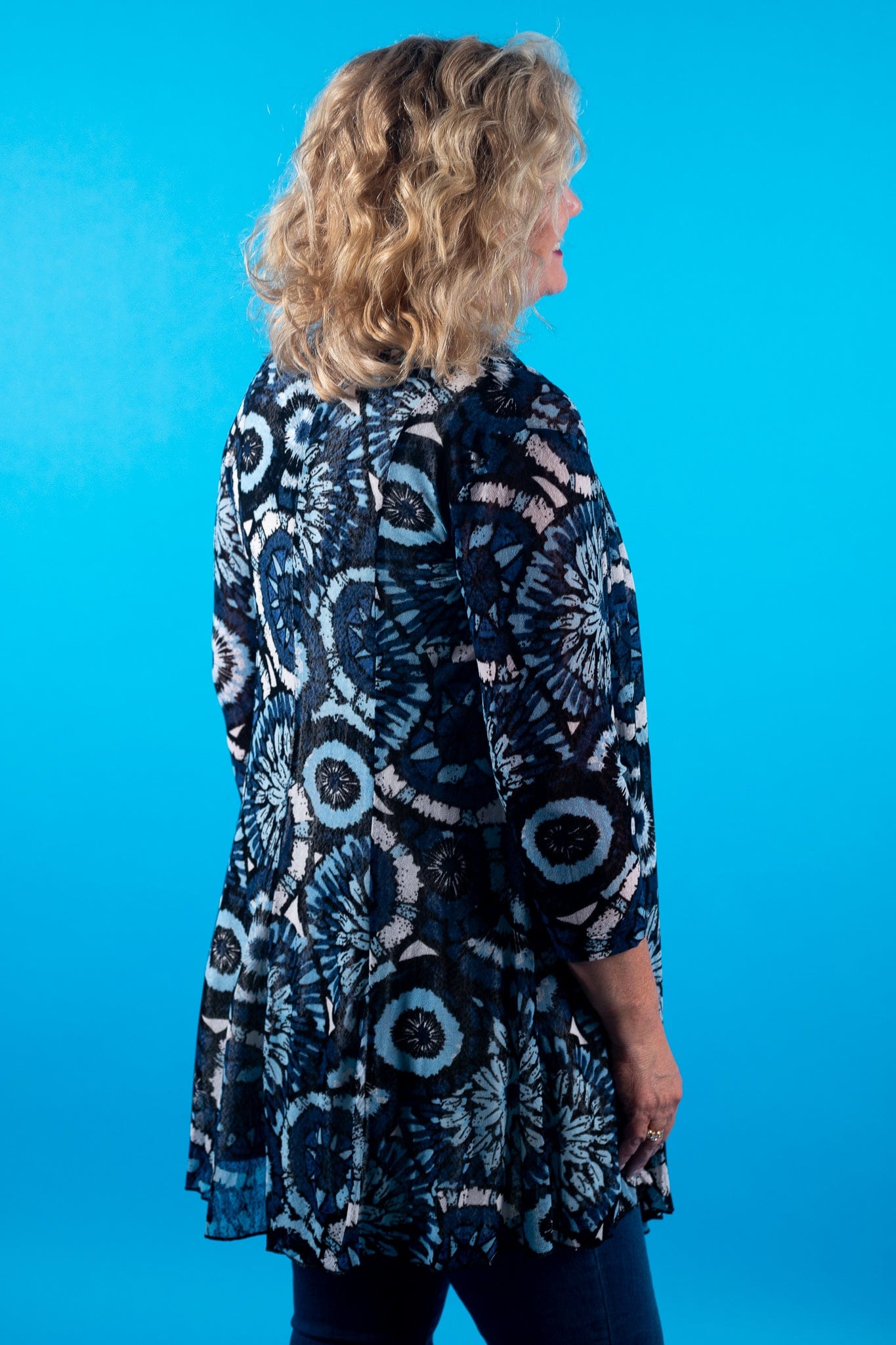Blue Zinnia Mesh Cardigan