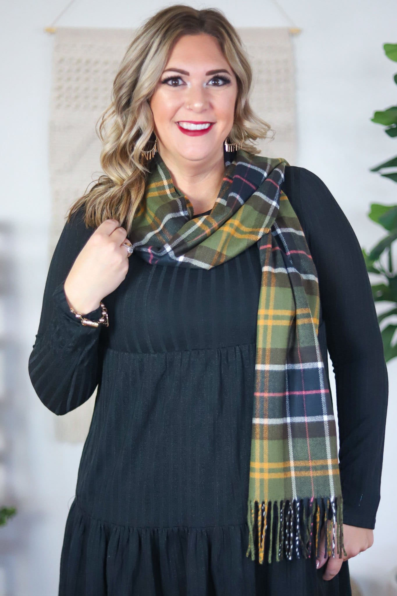 green orange pink scarf