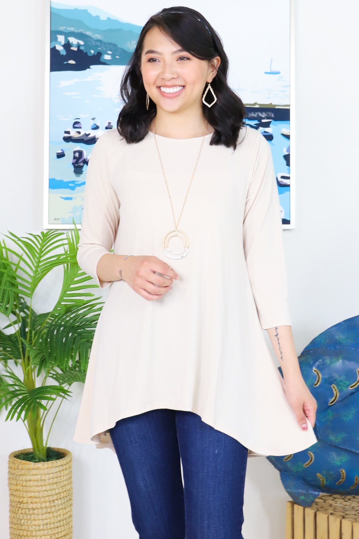 3/4 Sleeve Swing Top