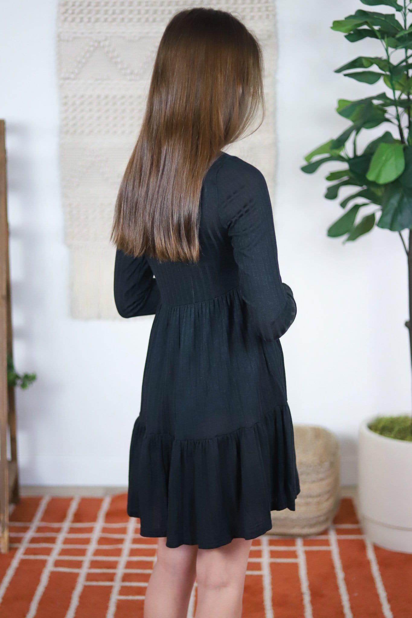 Ribbed Tiered Dress