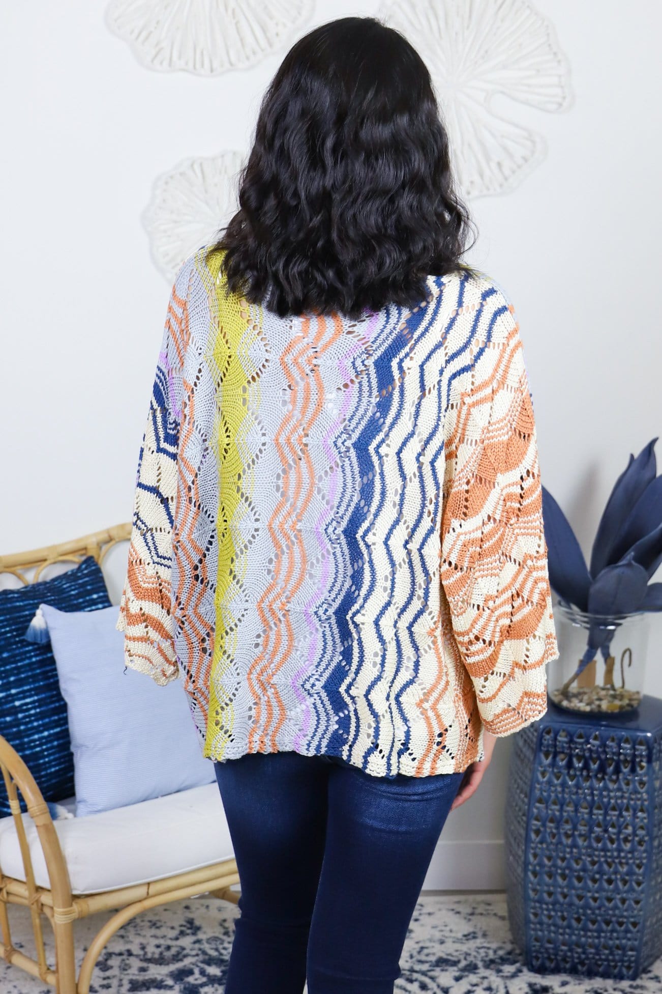 Multi Color Thread Knitted Sweater Top