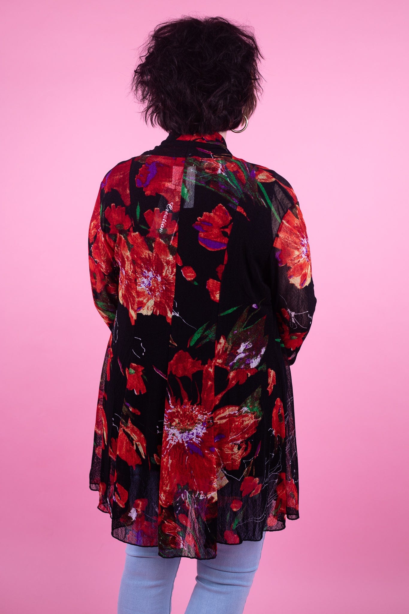 Rose Colored Glasses Mesh Cardigan