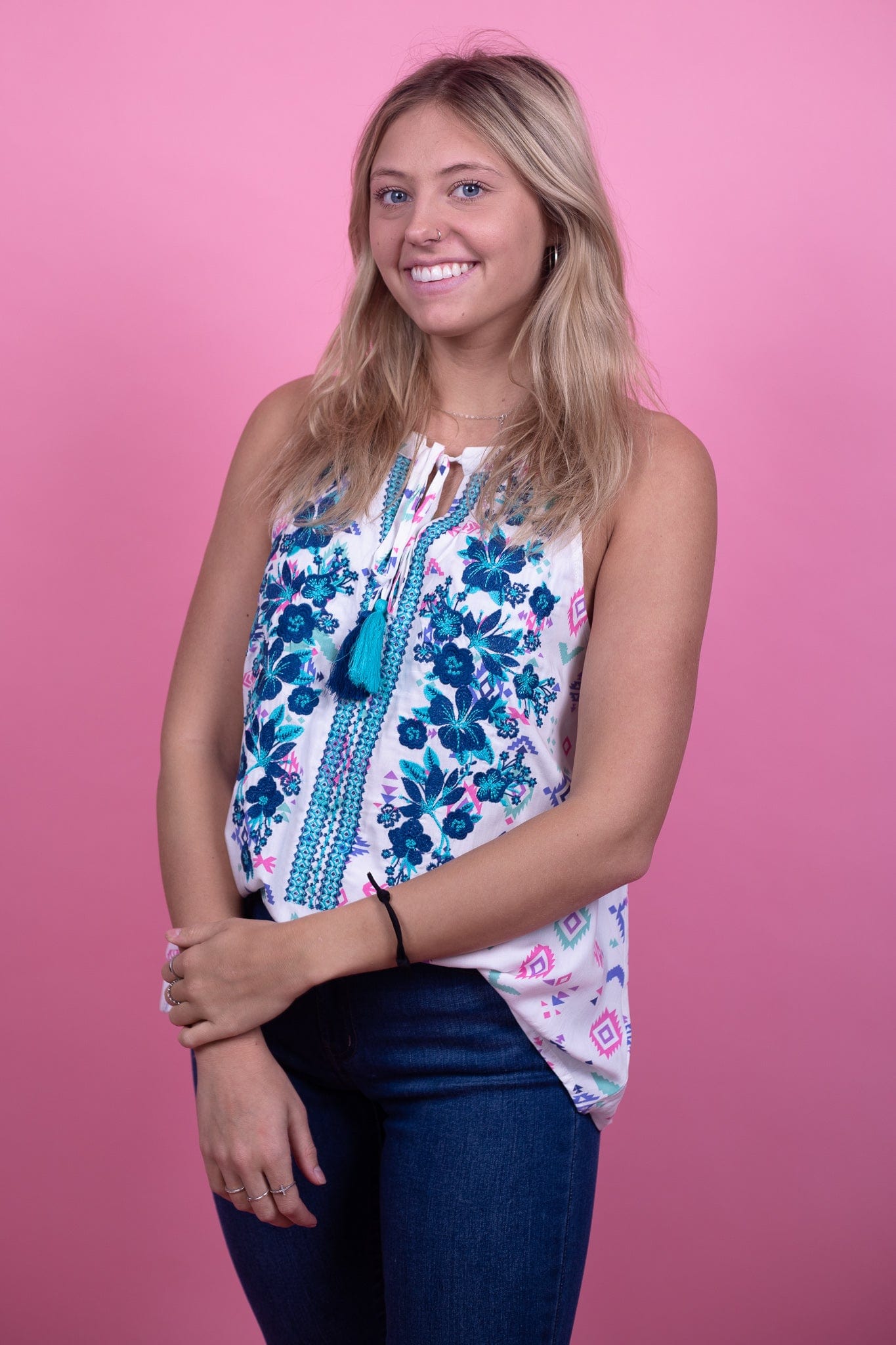Royal Blue Tassel Tank