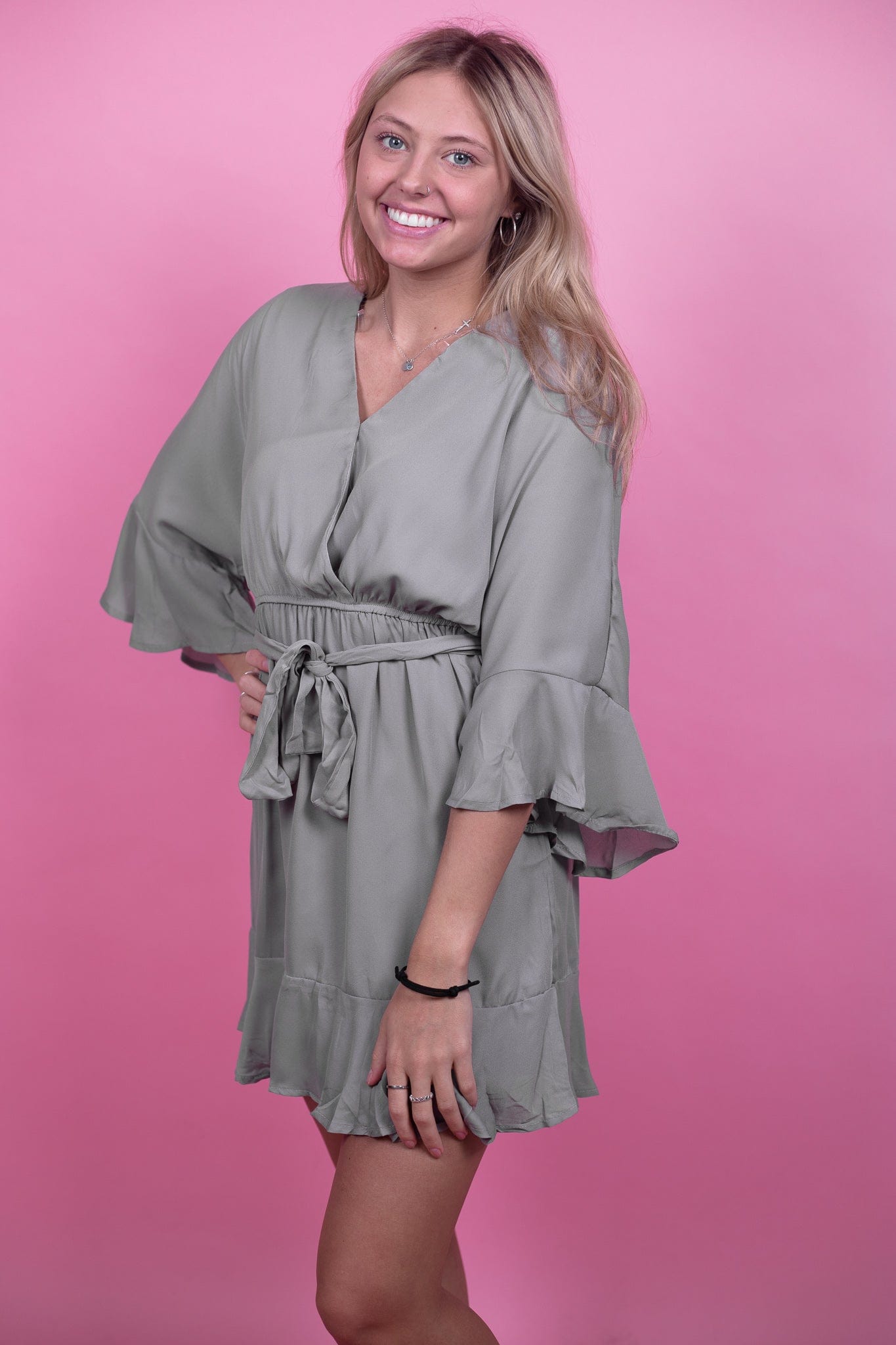 Sage Cross Front Dress