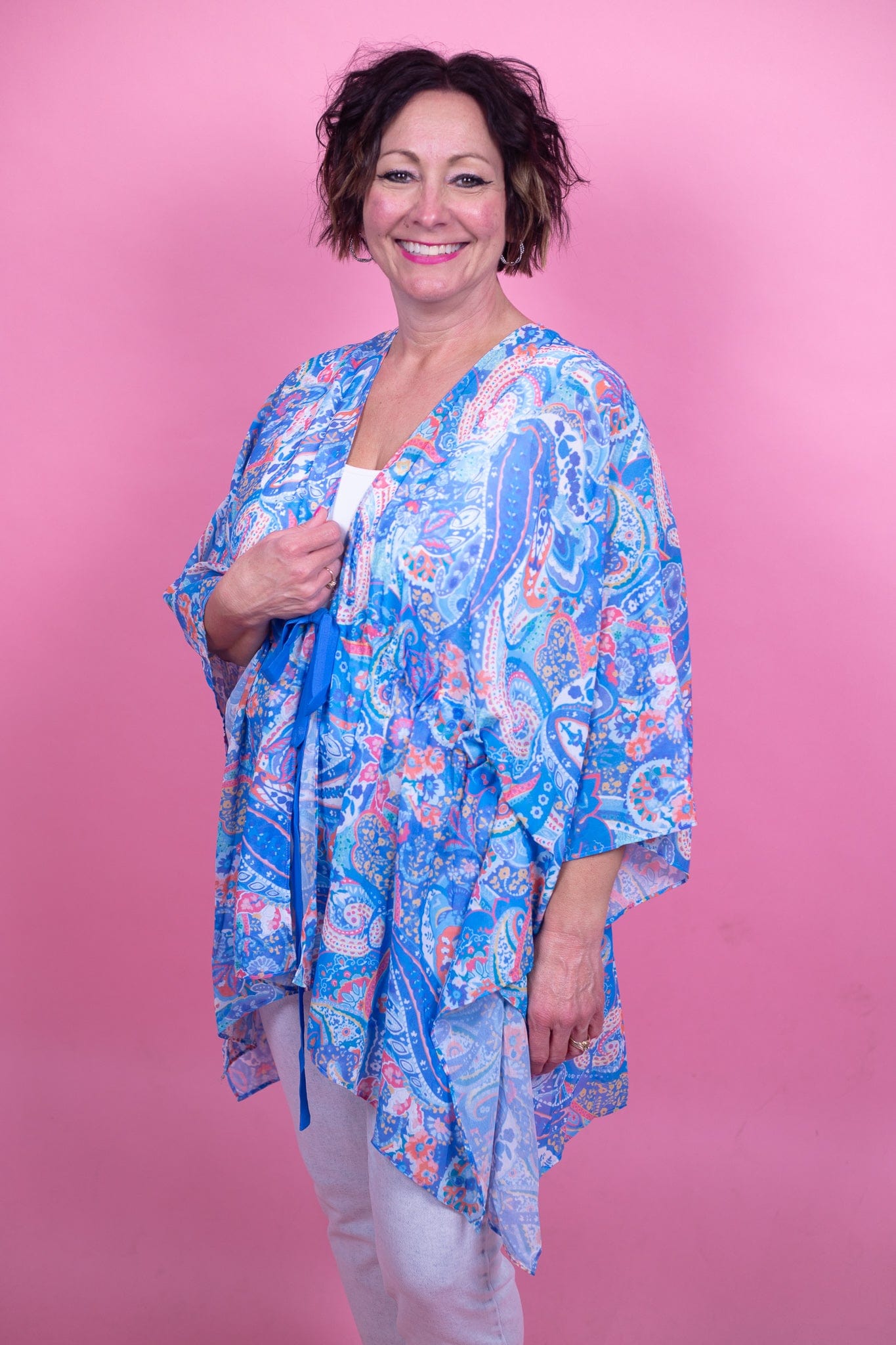 Blue Mix Paisley Kimon