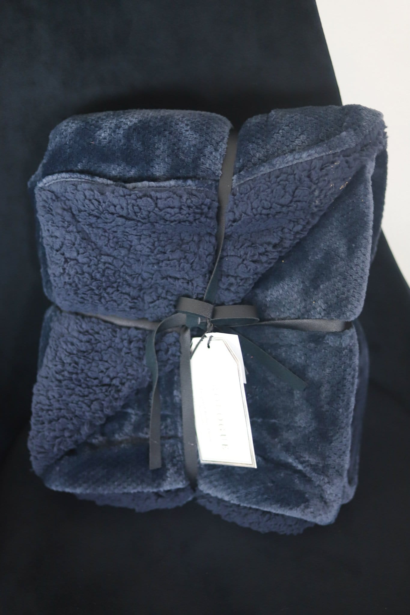 navy blue soft throw