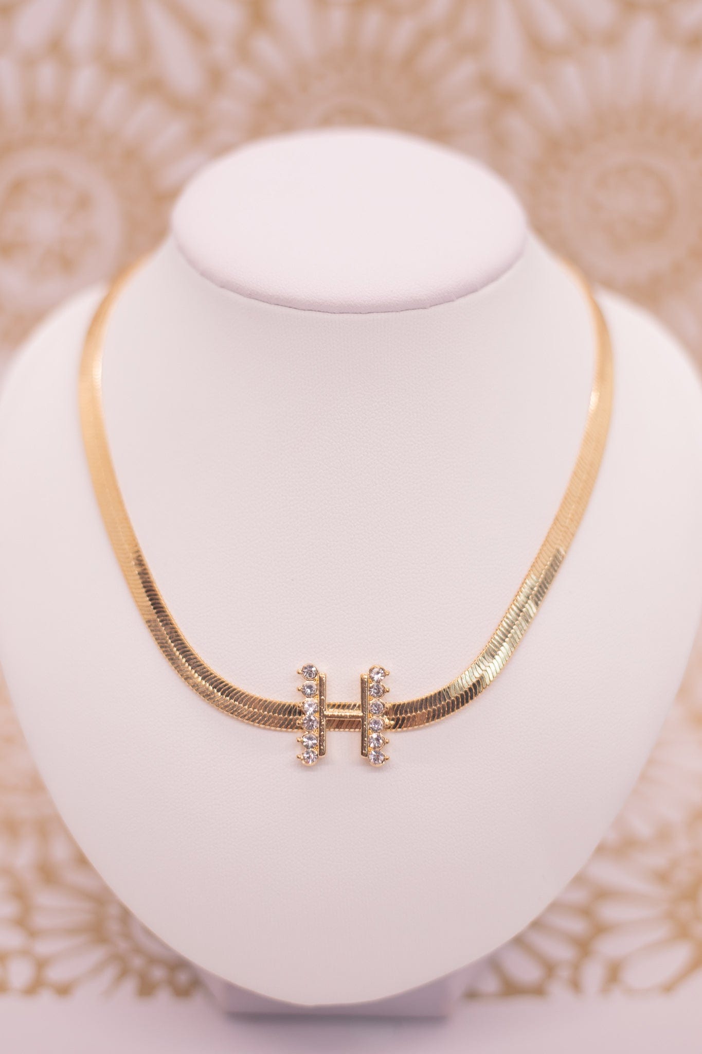 Gold Snake Chain Initial Necklace