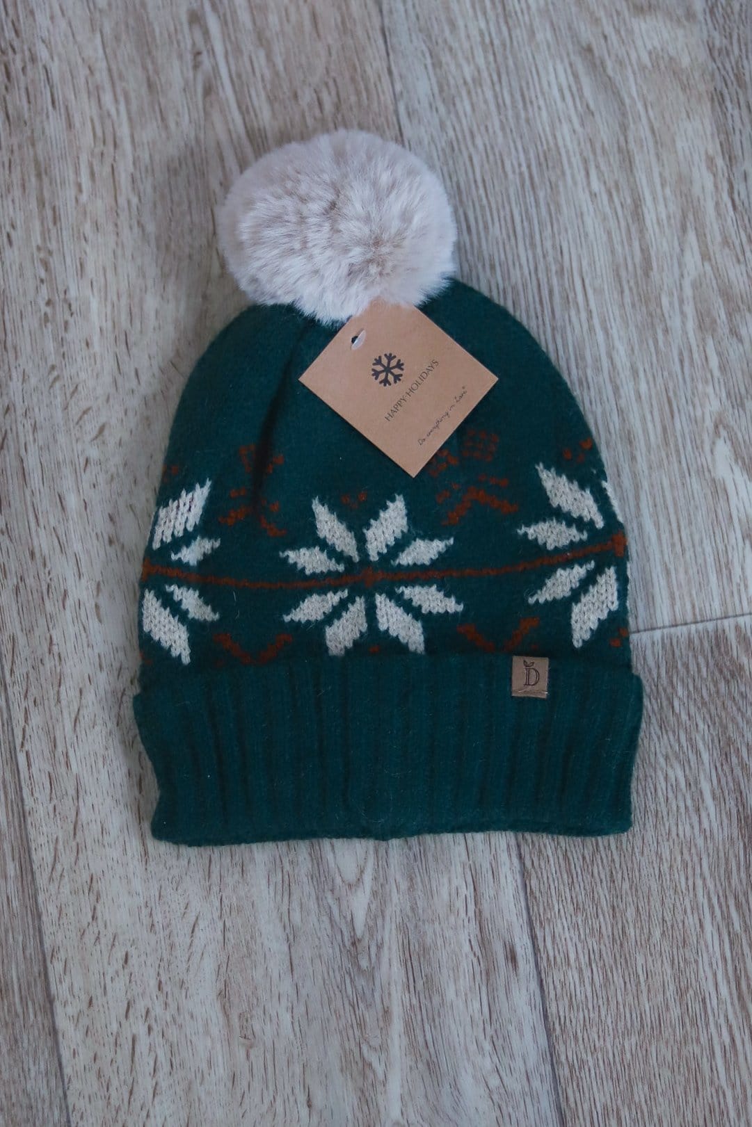 dark green winter pattern hat
