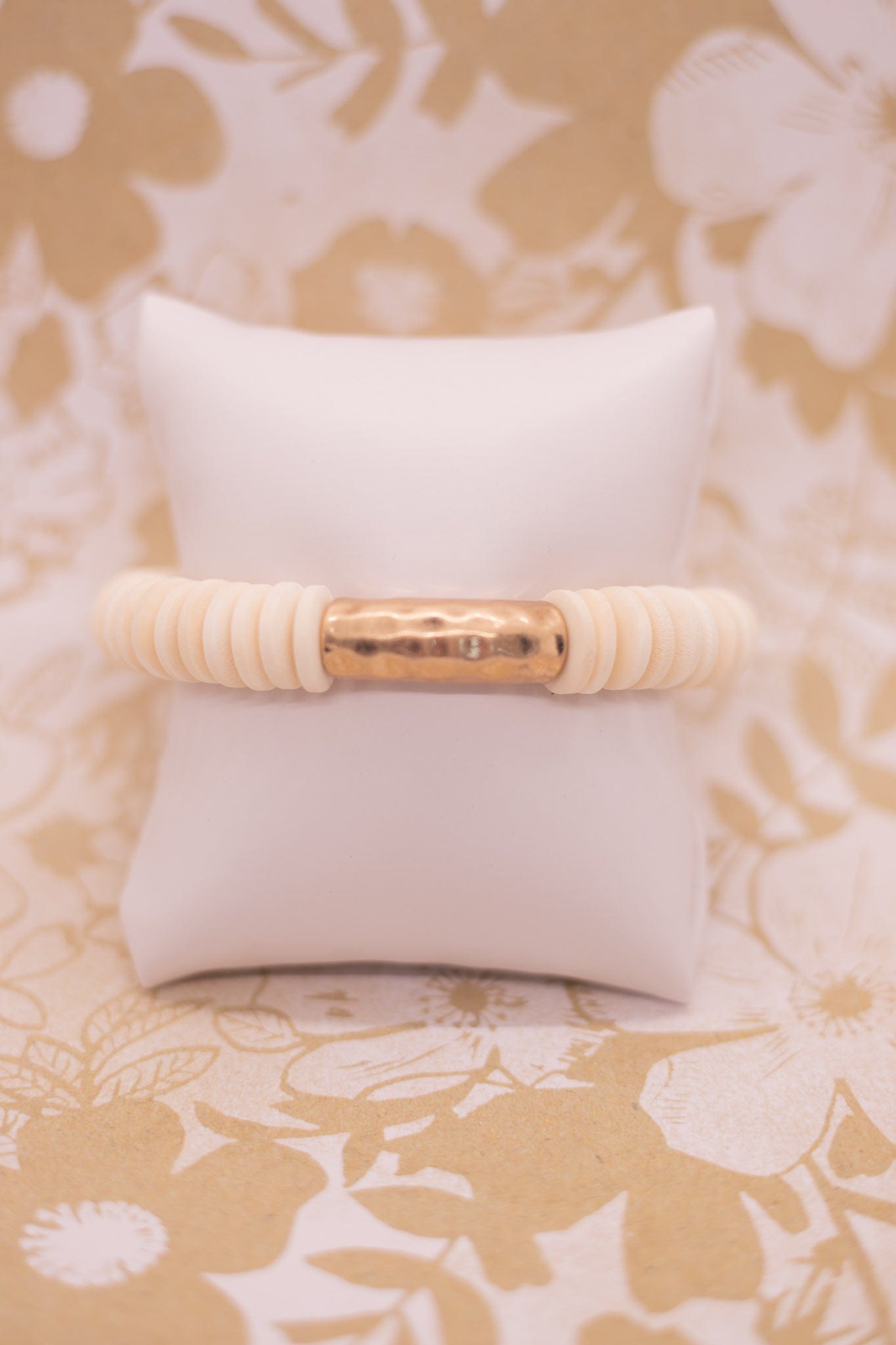 Ivory Wood Disk Bracelet