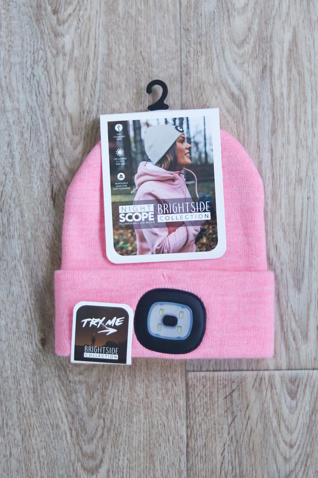 Pink LED Light Up Beanie Hat