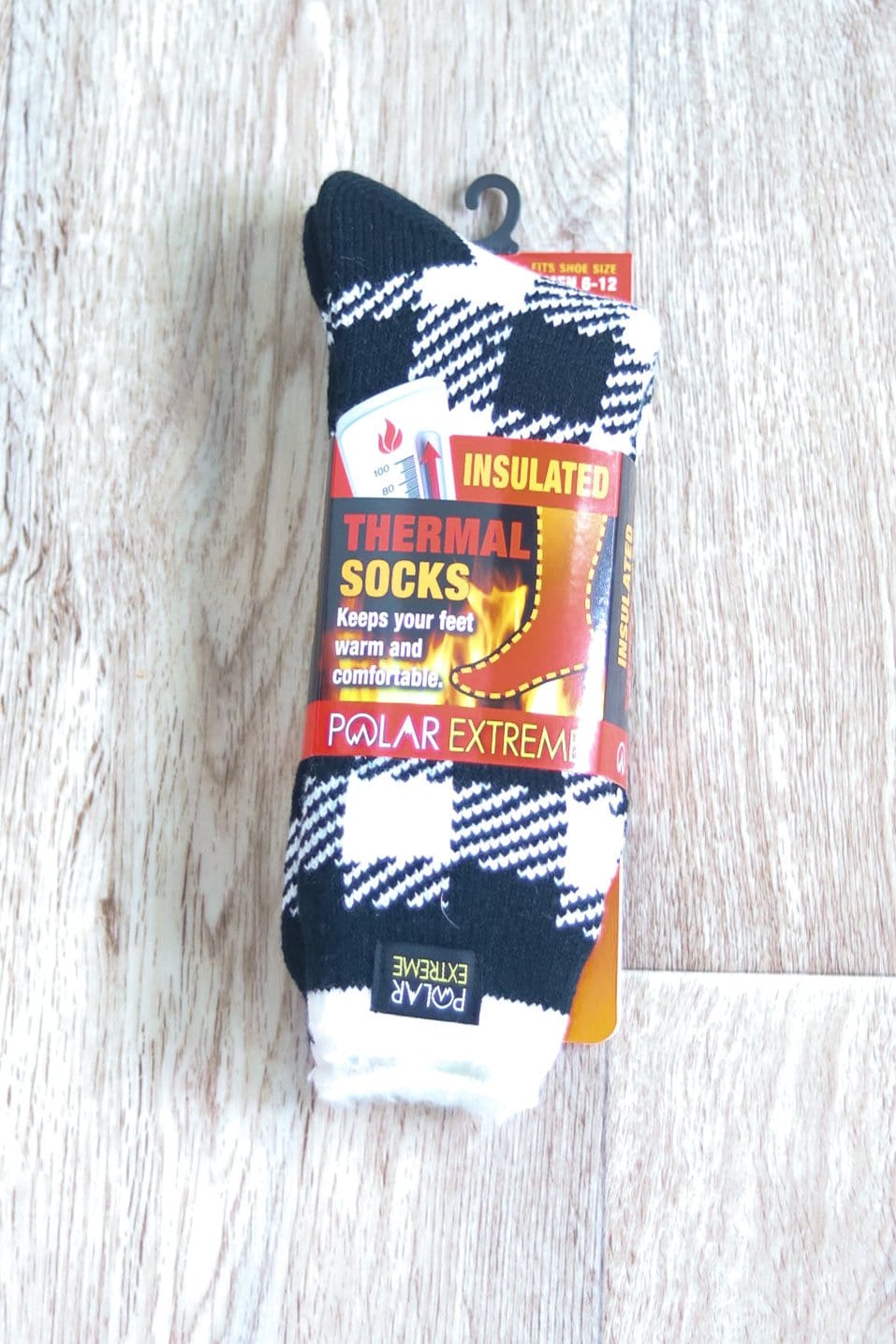 white black checkered sock