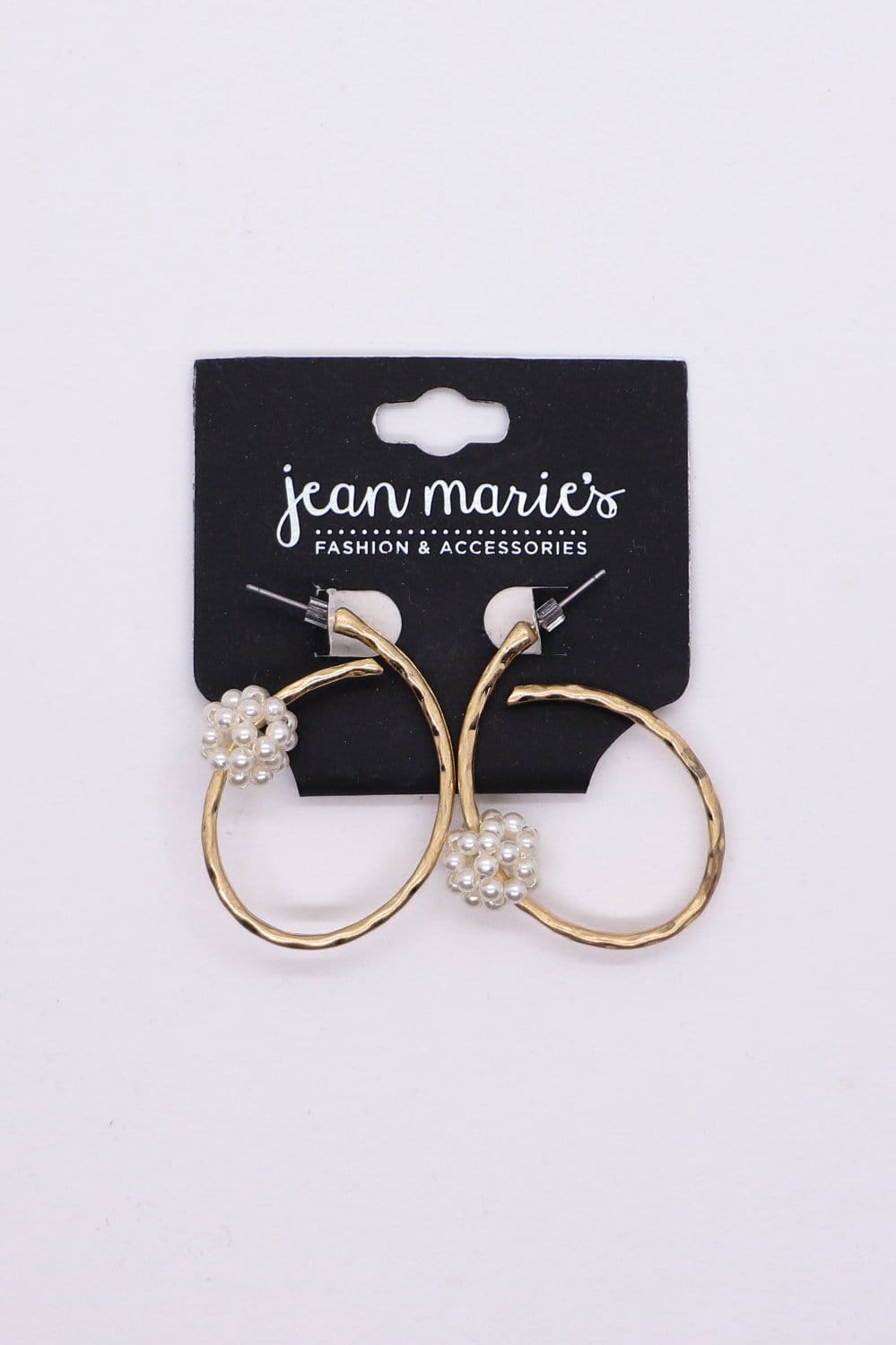 Golden pearl curl earrings