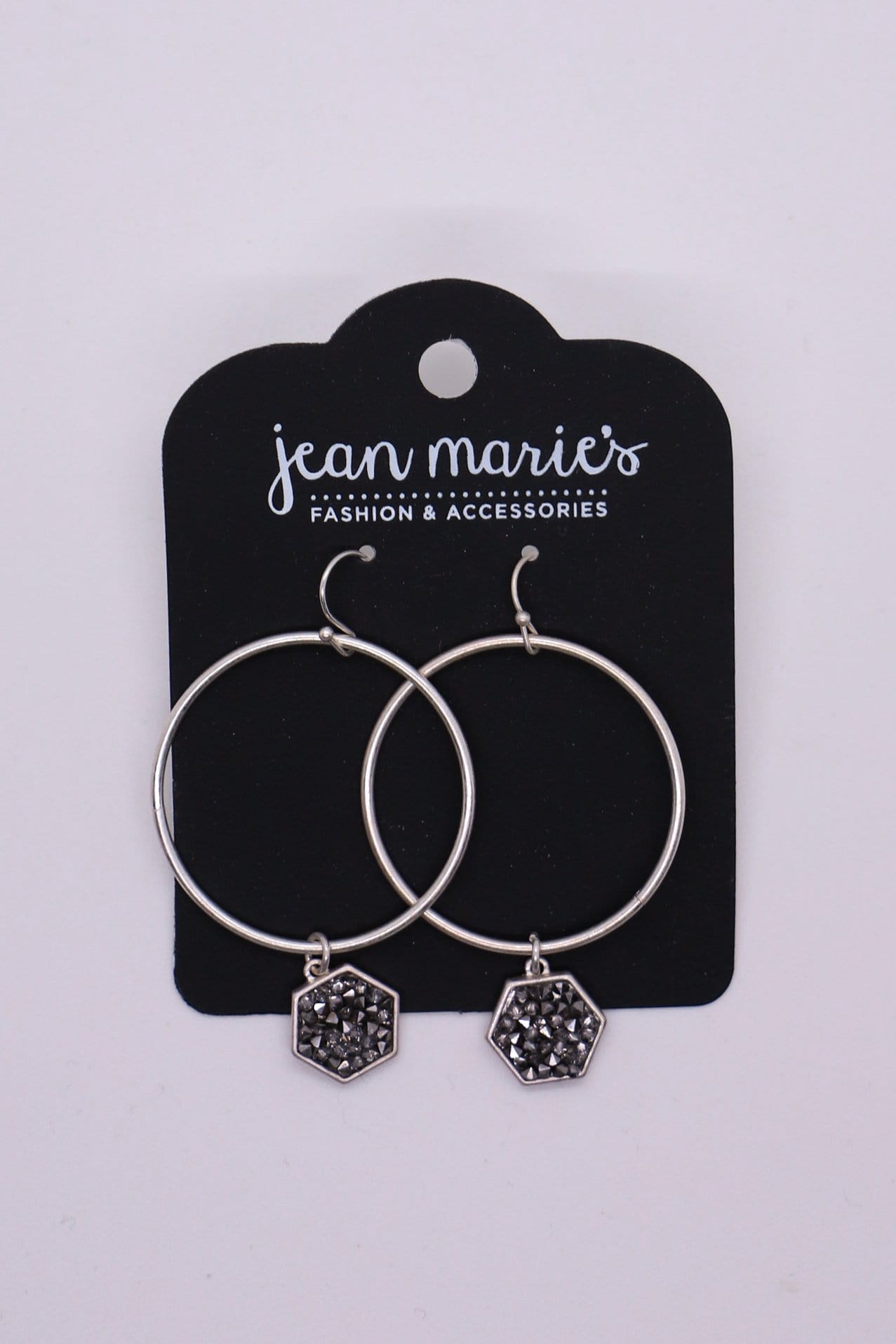 silver hex shimmering hoop