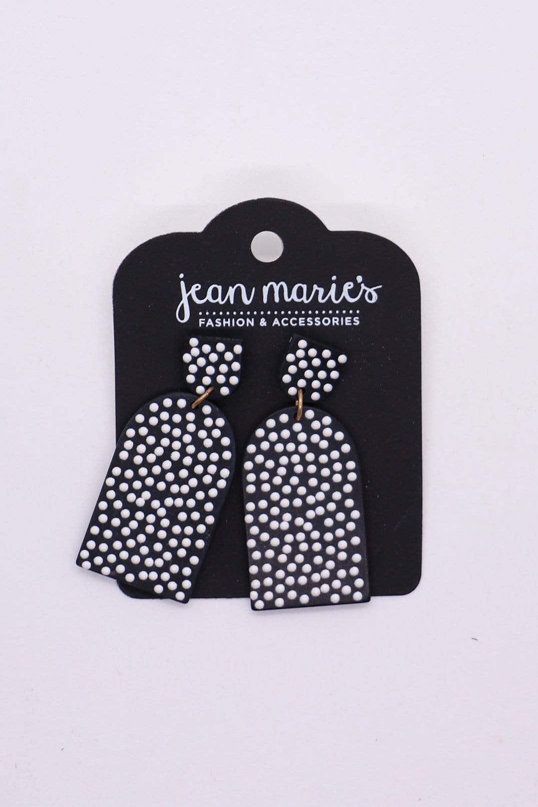white black dot earring