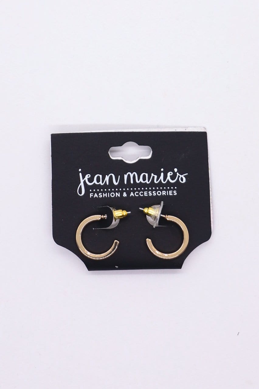 simple golden flat hoop earring