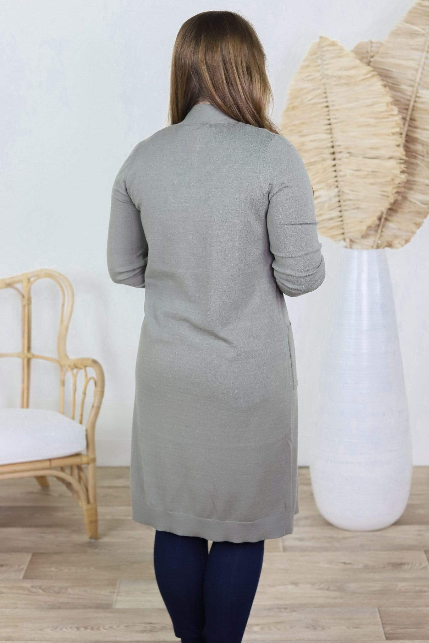 Solid Long Duster Cardigan