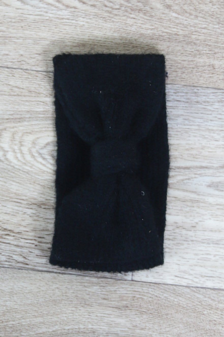 black knit headband