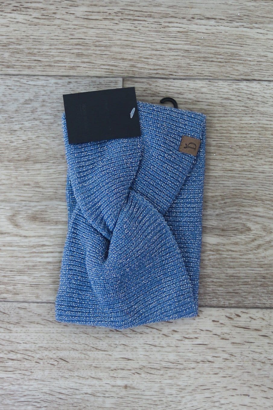 blue knit headband wrap