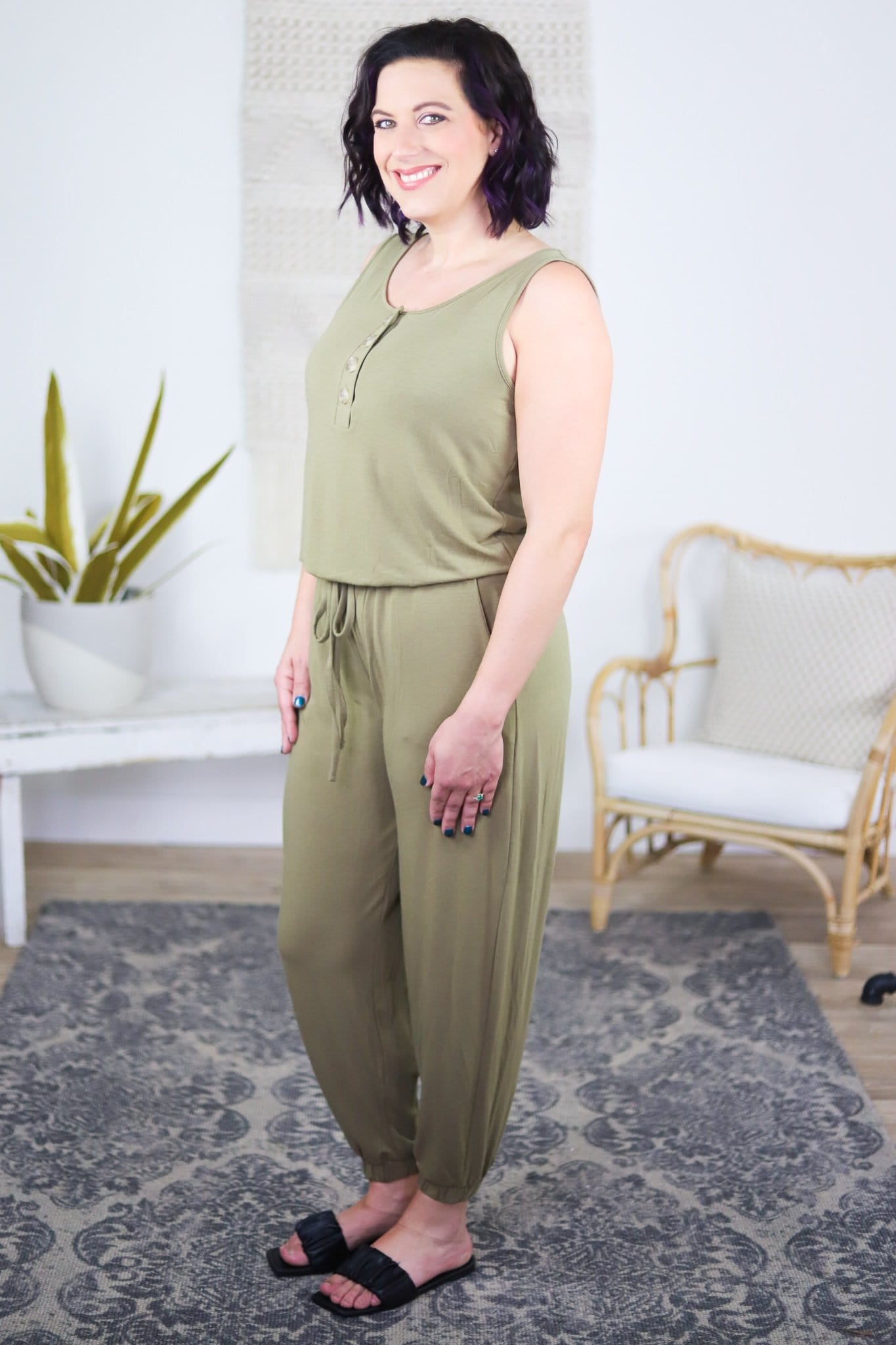 Sleeveless Jogger Jumpsuit - Neutral Collection