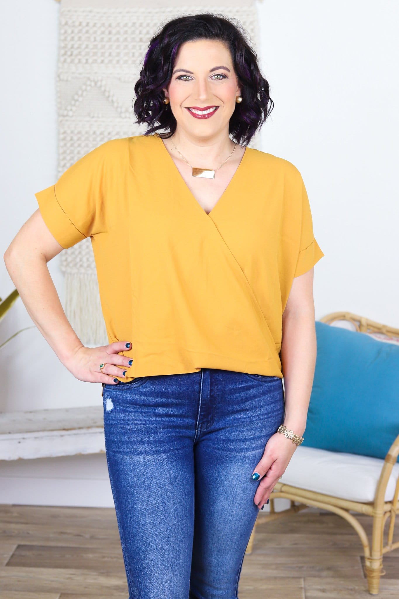 Cross Front Blouse Top