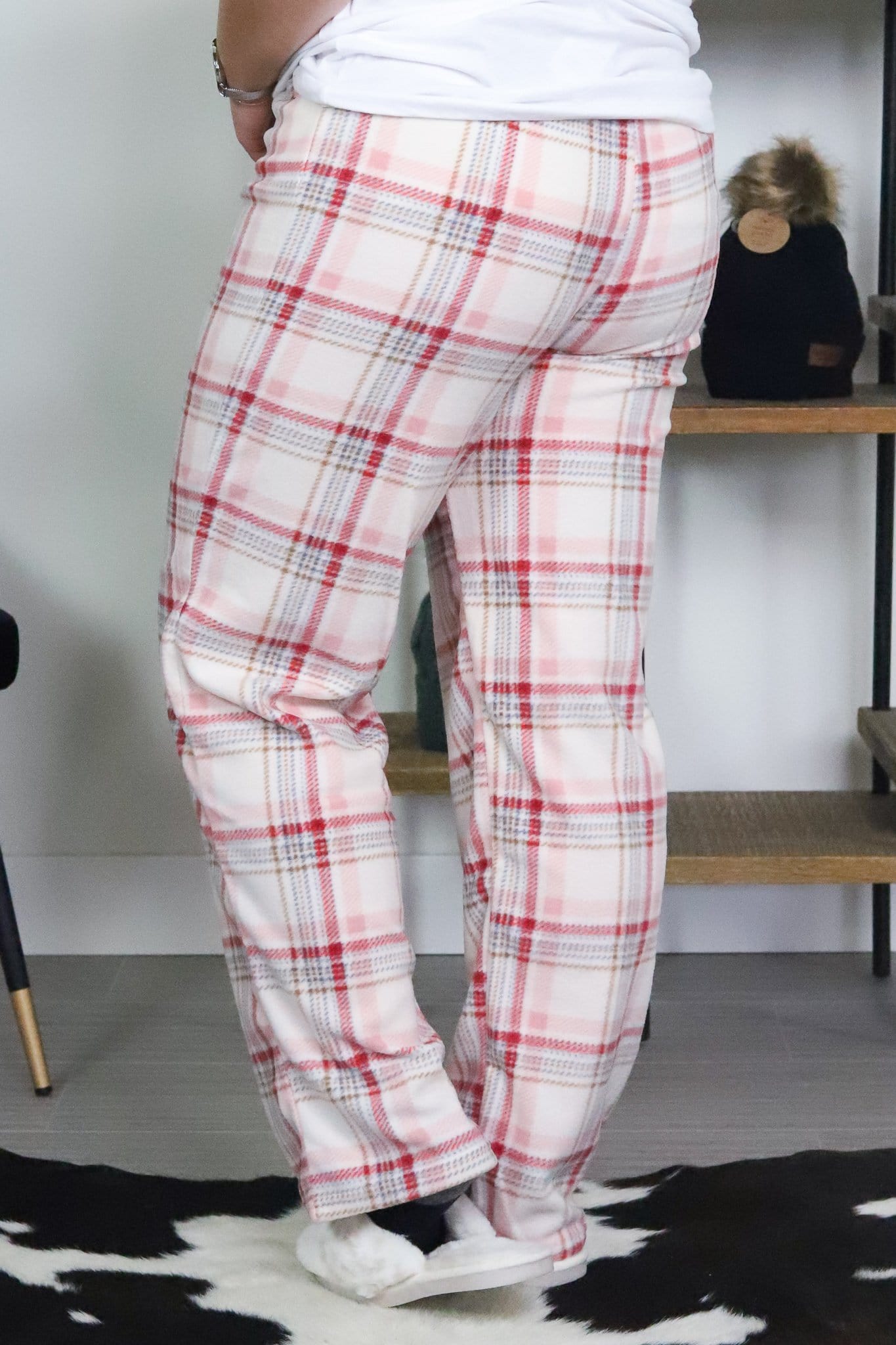 Pink Plaid Fleece PJ Pant