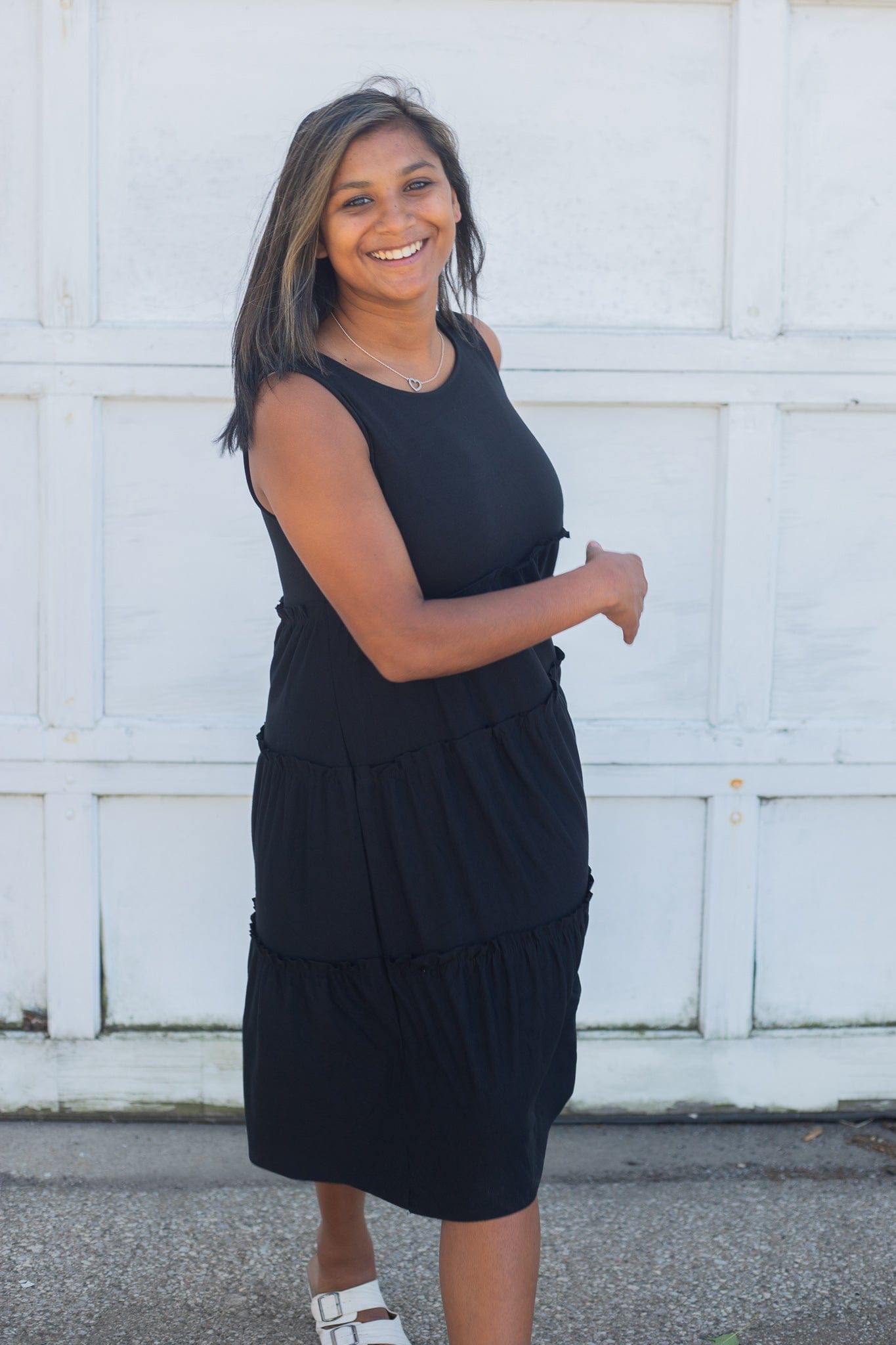 Black Sleeveless Tiered Dress