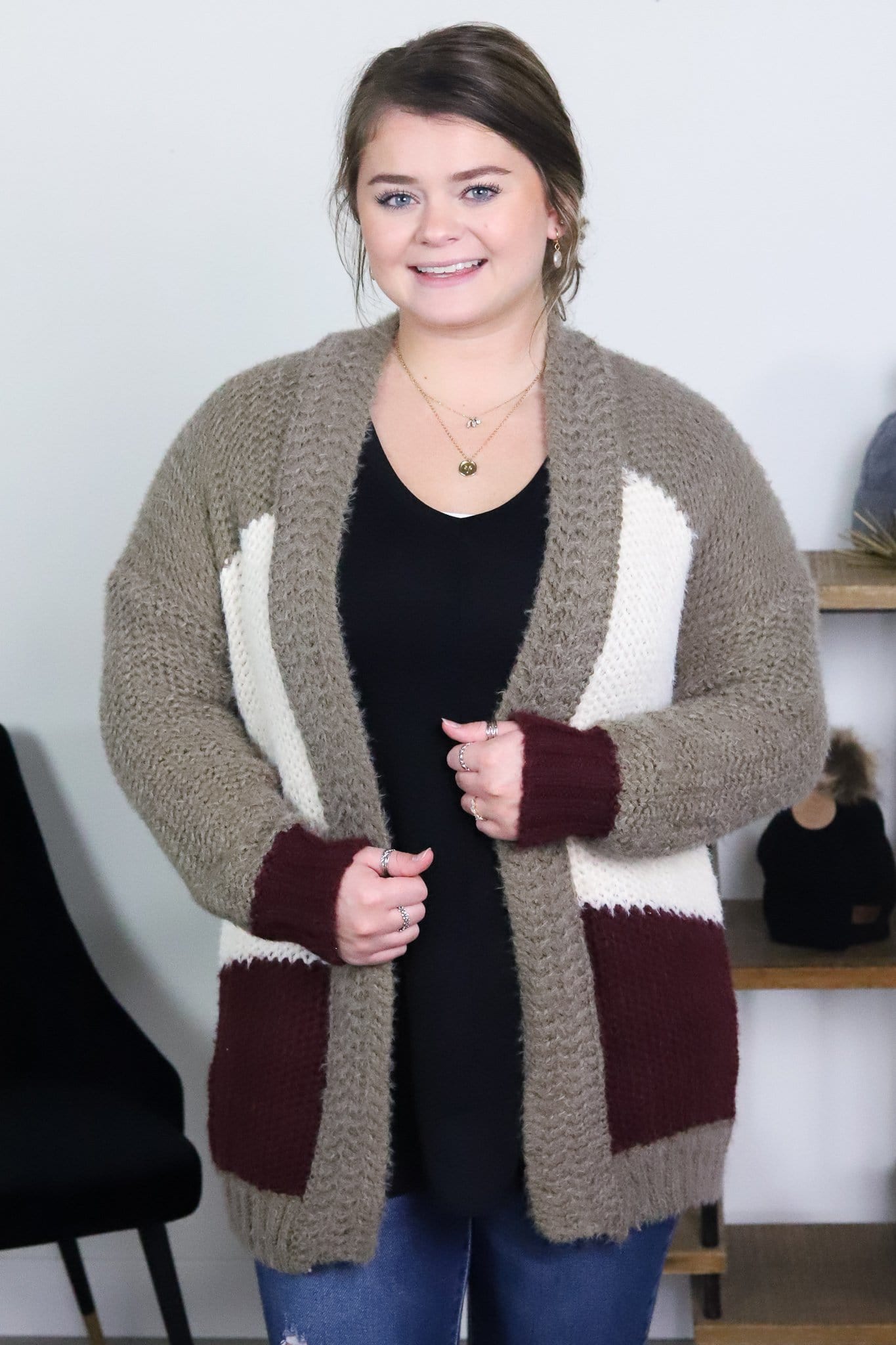 Colorblock Knitted Cardigan