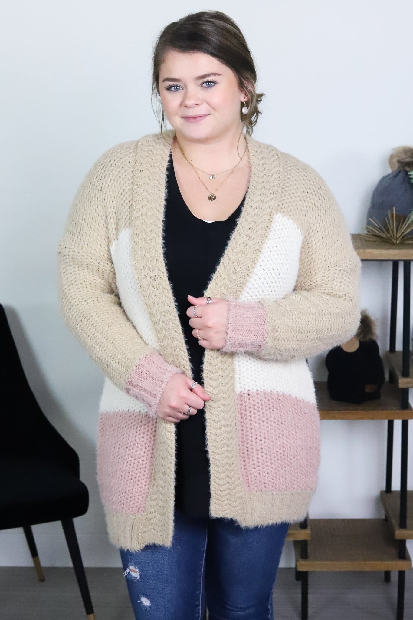 Colorblock Knitted Cardigan