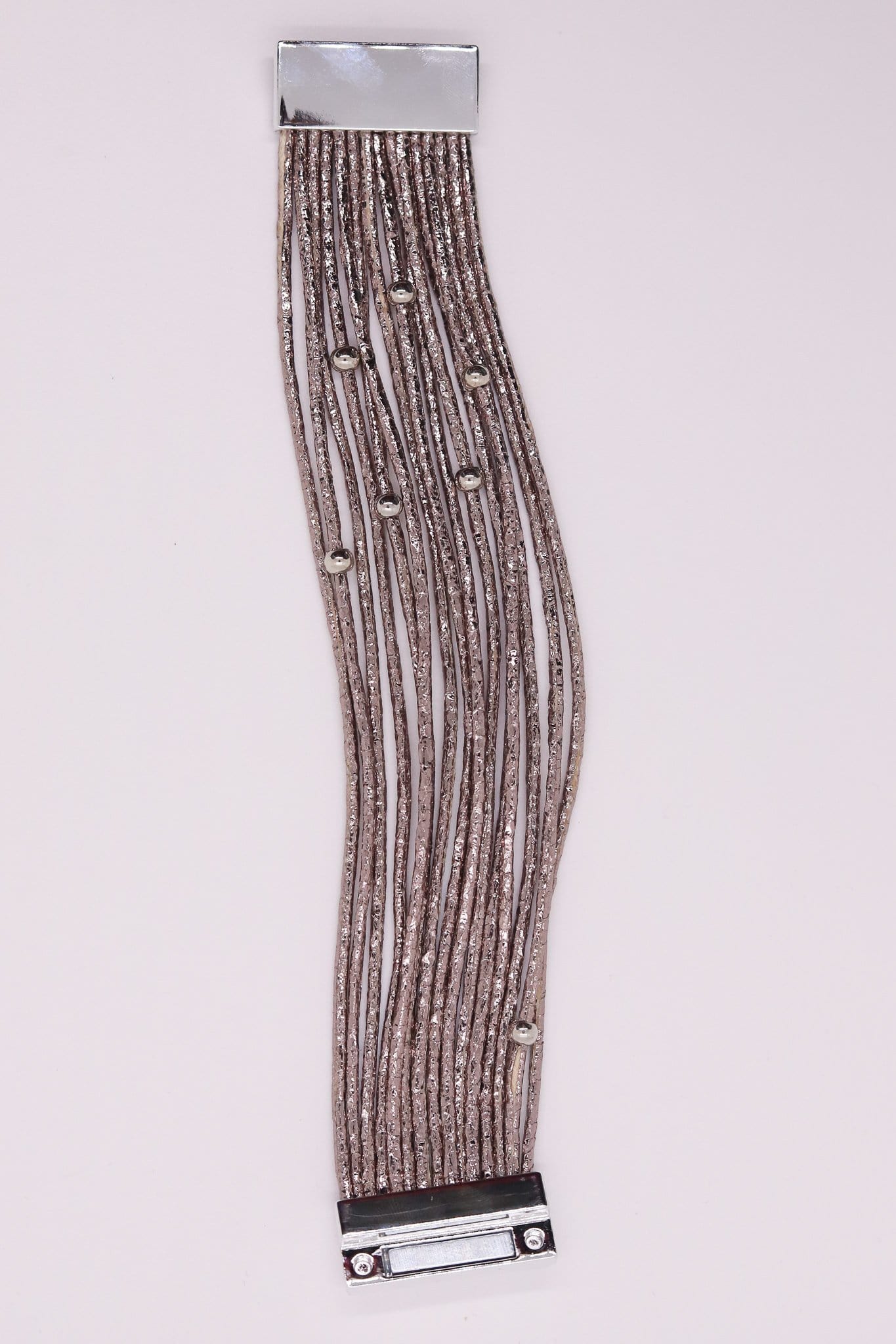 Silver Sparkle Layered Magnetic Bracelet