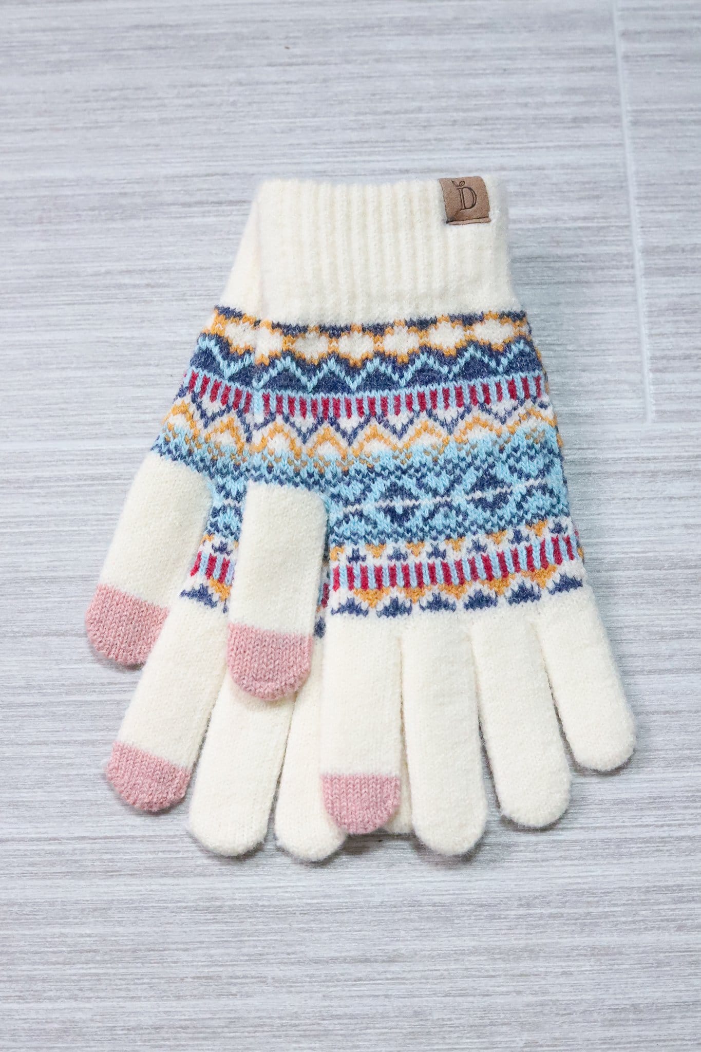 Aztec Knit Touch Gloves