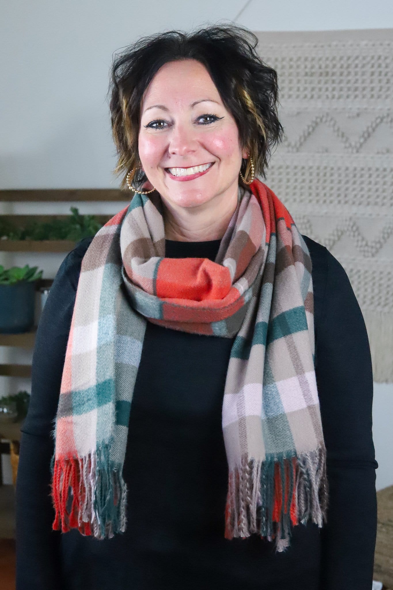 Multi Color Plaid Scarf