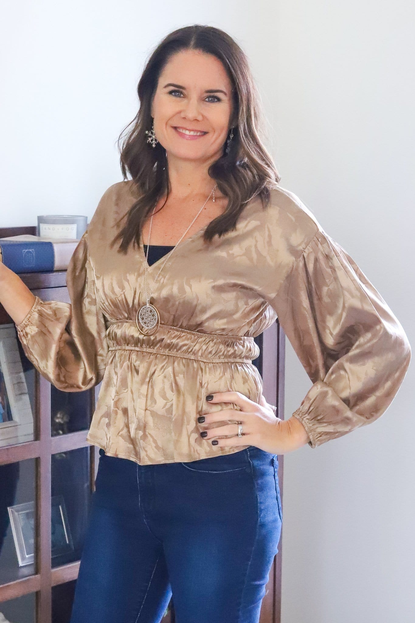 Cinch Waist Champagne Top