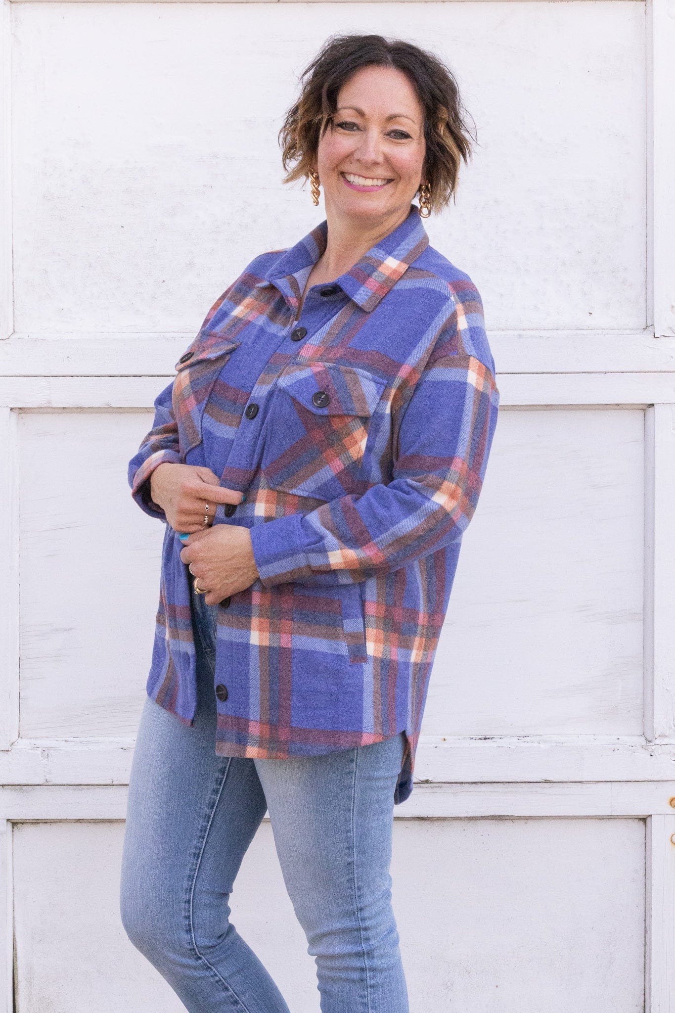 Soft Royal Plaid Shacket