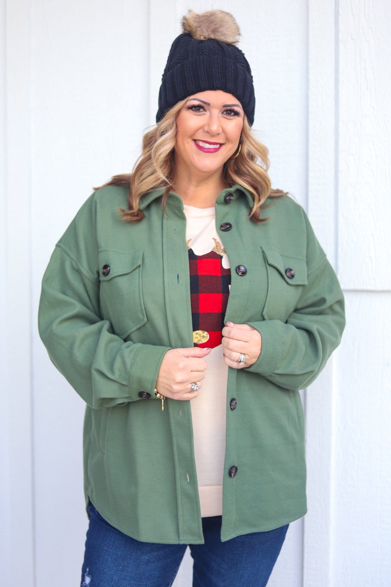 Olive Corduroy Button Jacket