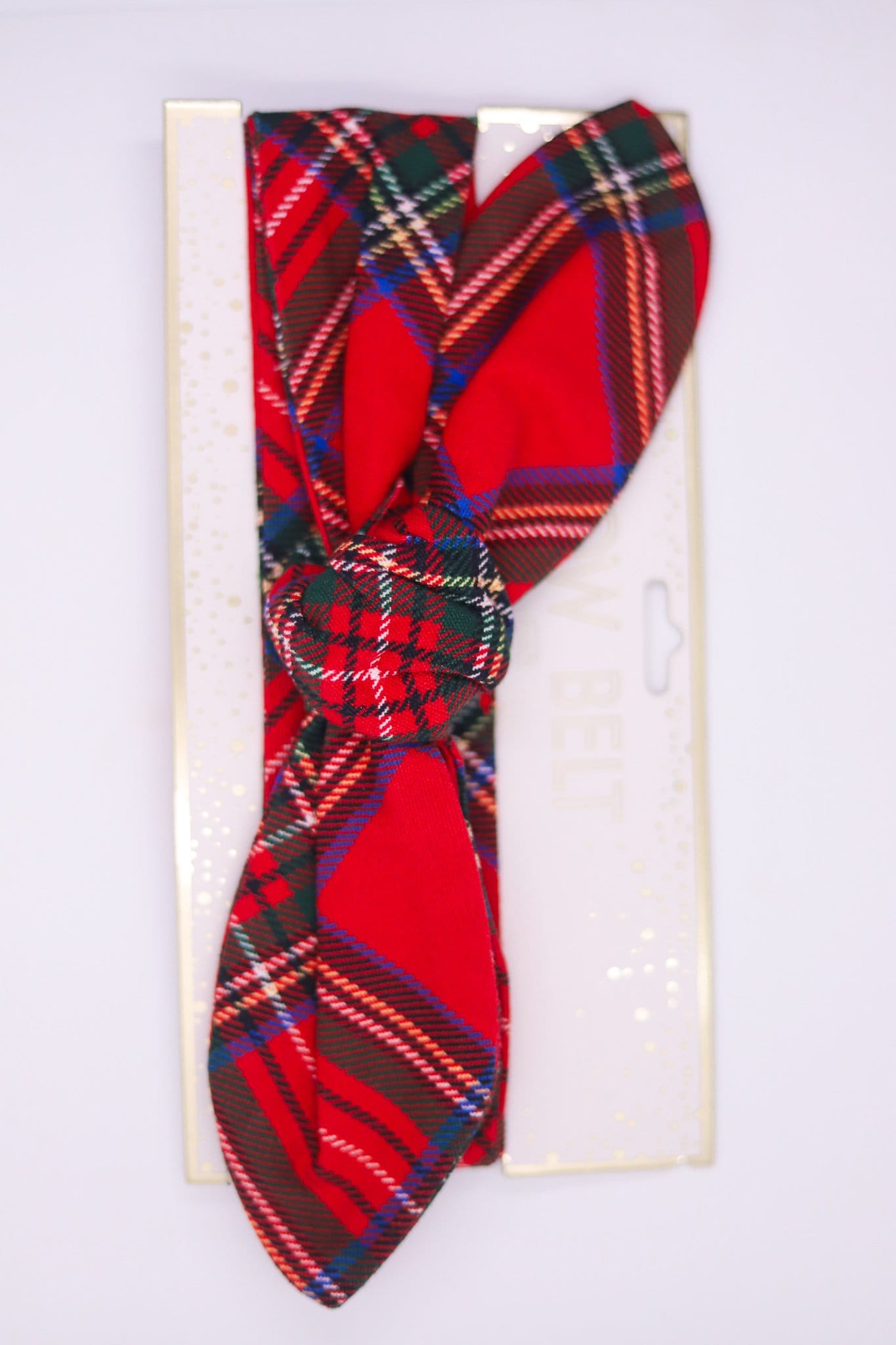 Holiday Red Plaid Bow Belt