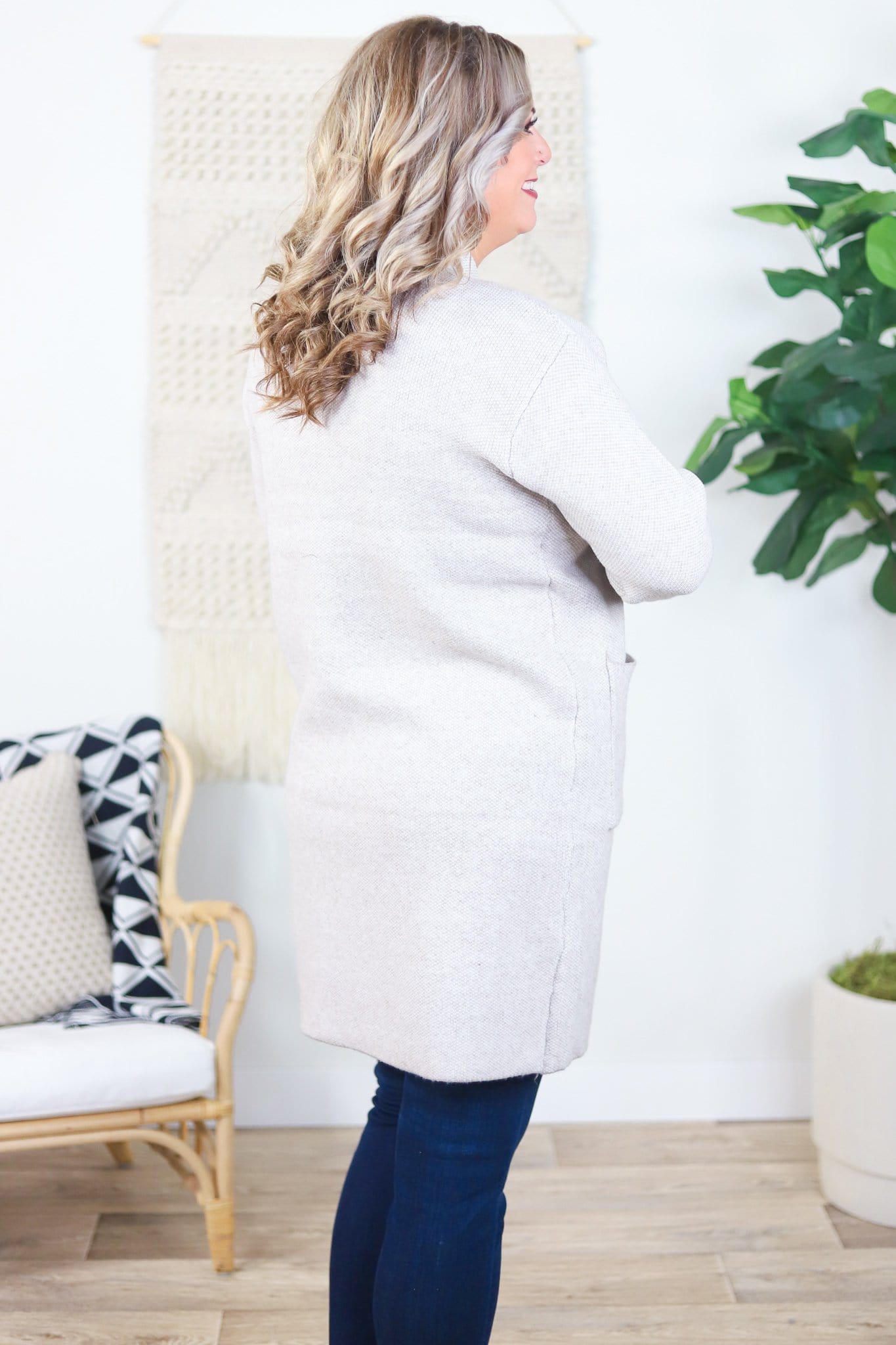 Herringbone Sweater Cardigan