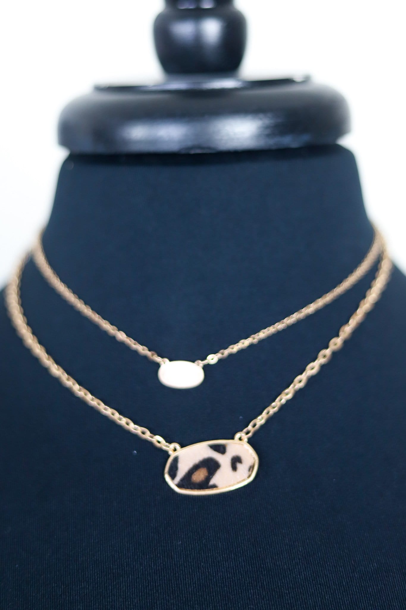 Gold Double Layer Animal Pendant Necklace