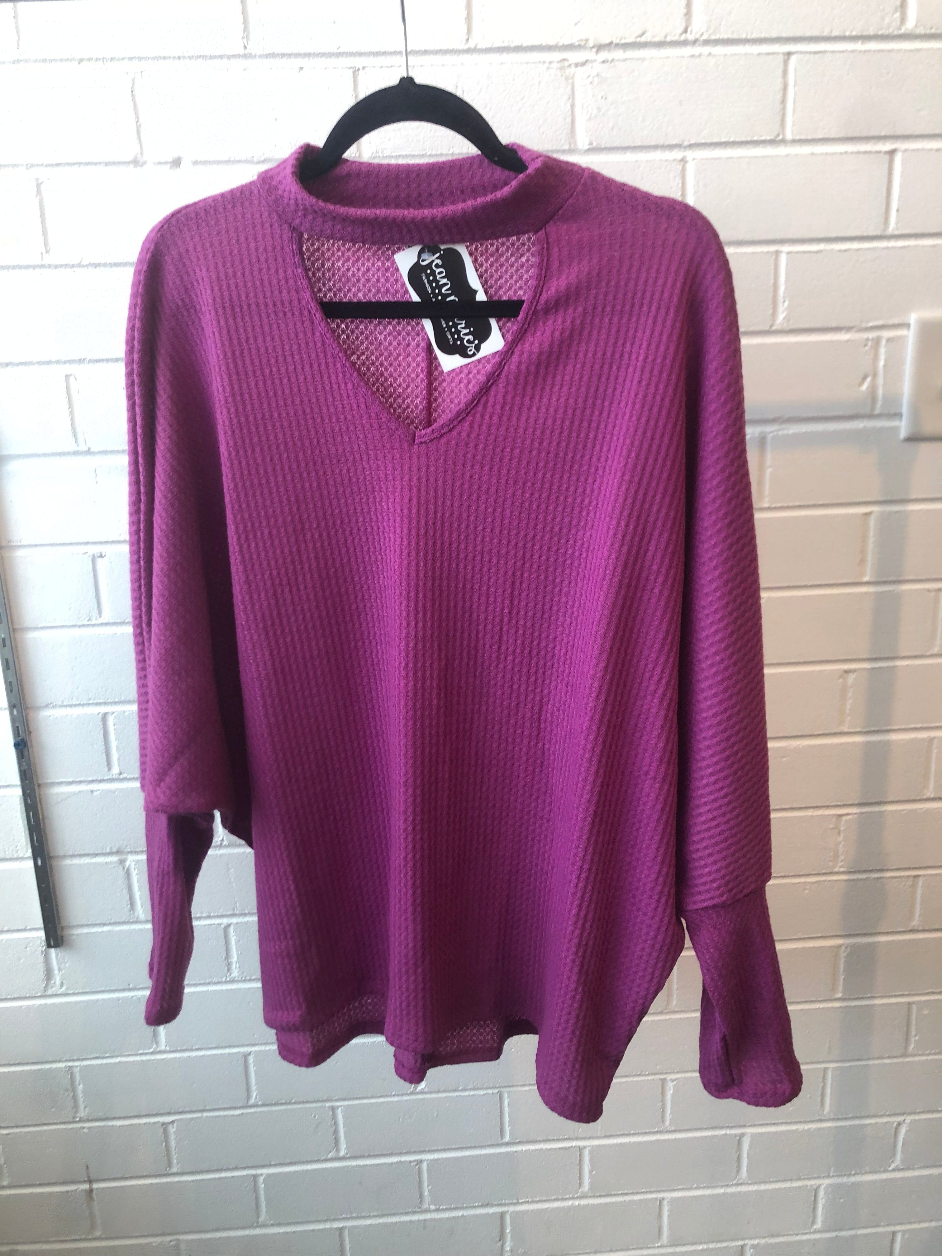 Magenta Waffle Key Hole Top