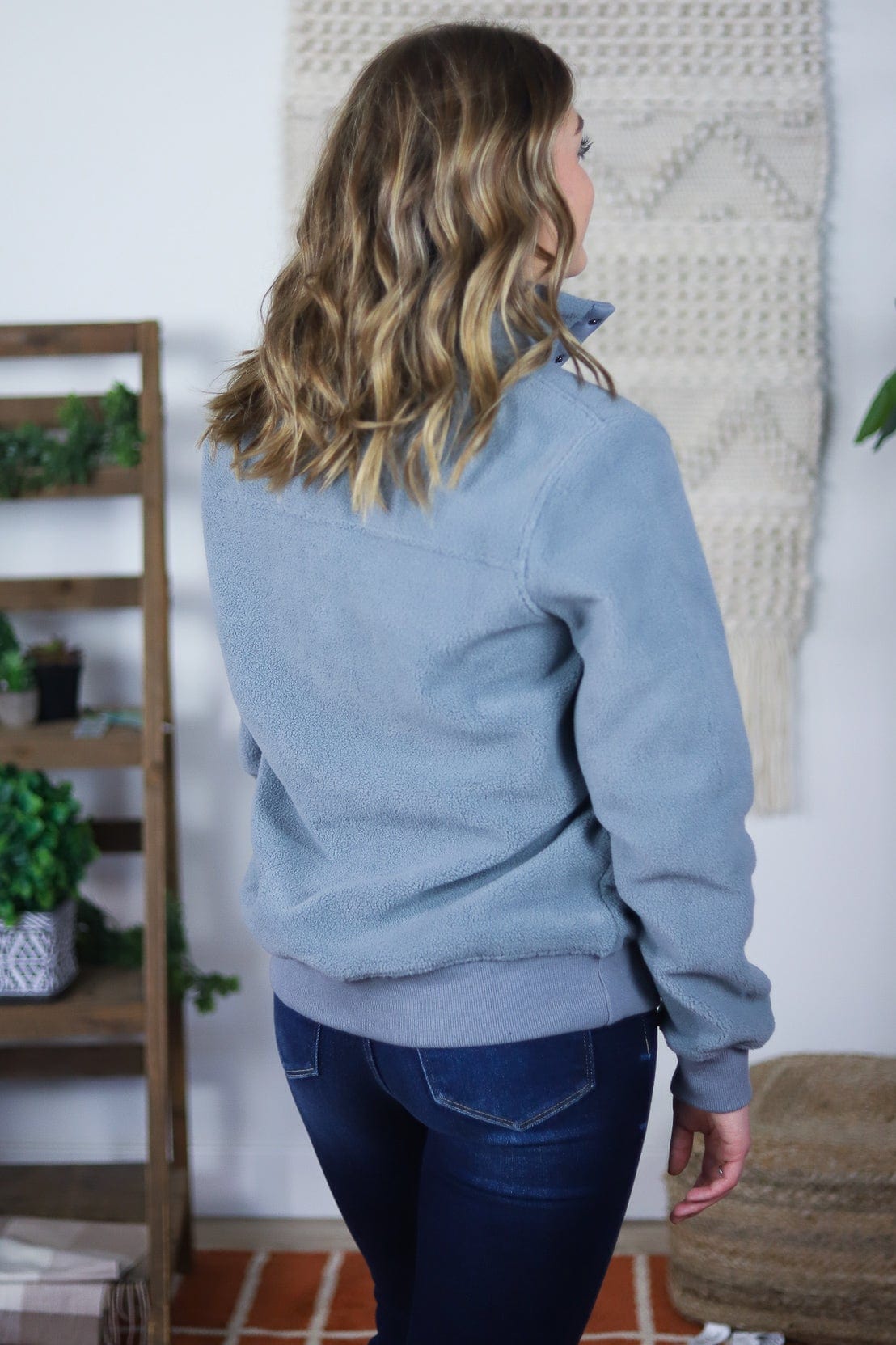 Grey Sherpa Henley Pullover