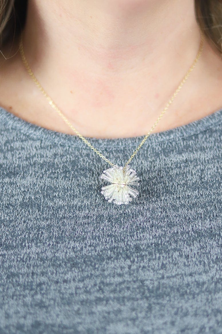 Gold Crystal Ball Necklace