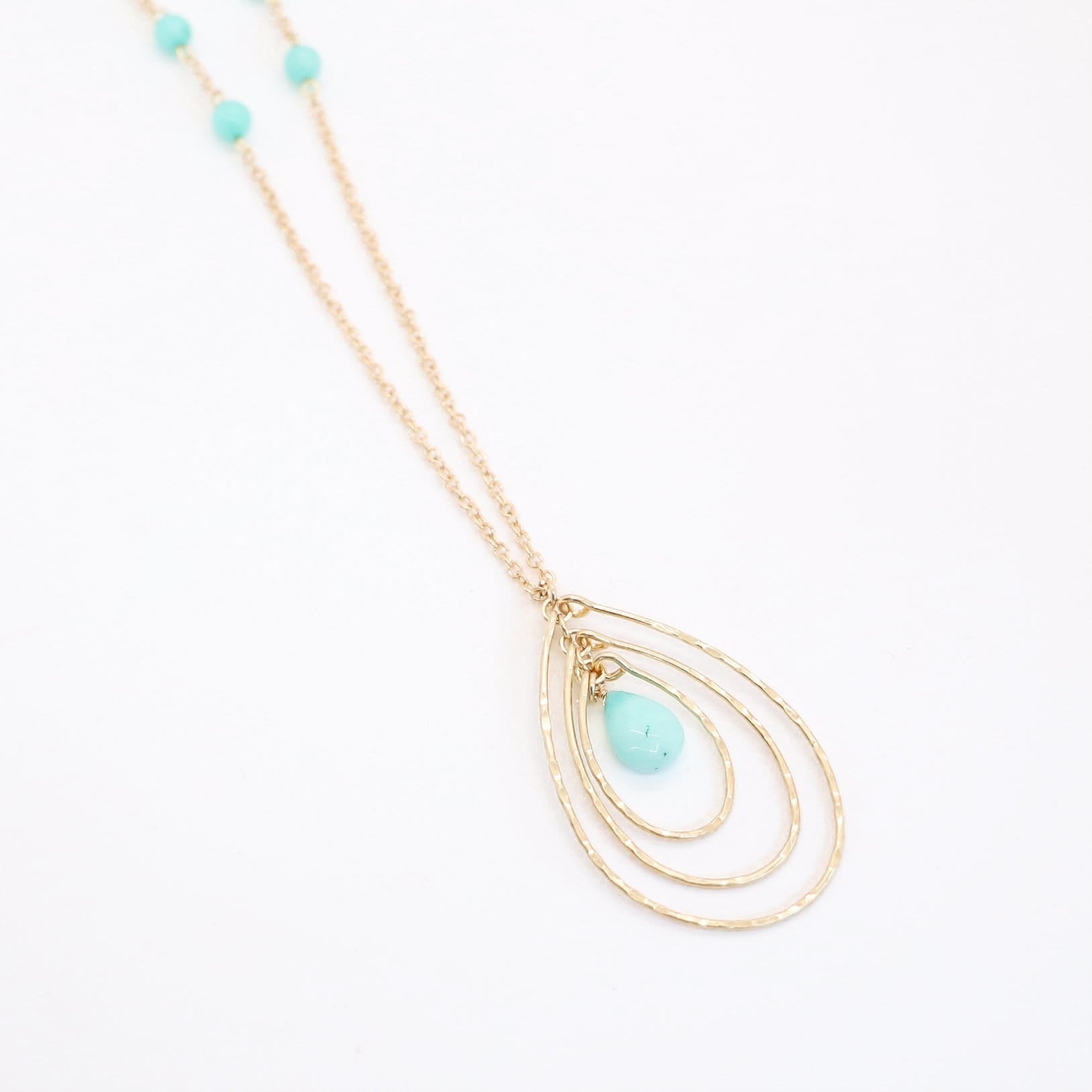 Gold Pendant Stone Detail Necklace