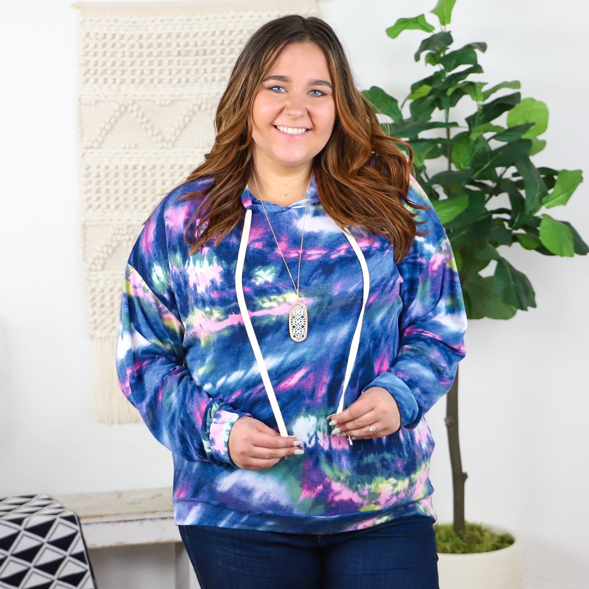 Navy Tie Dye Hoodie
