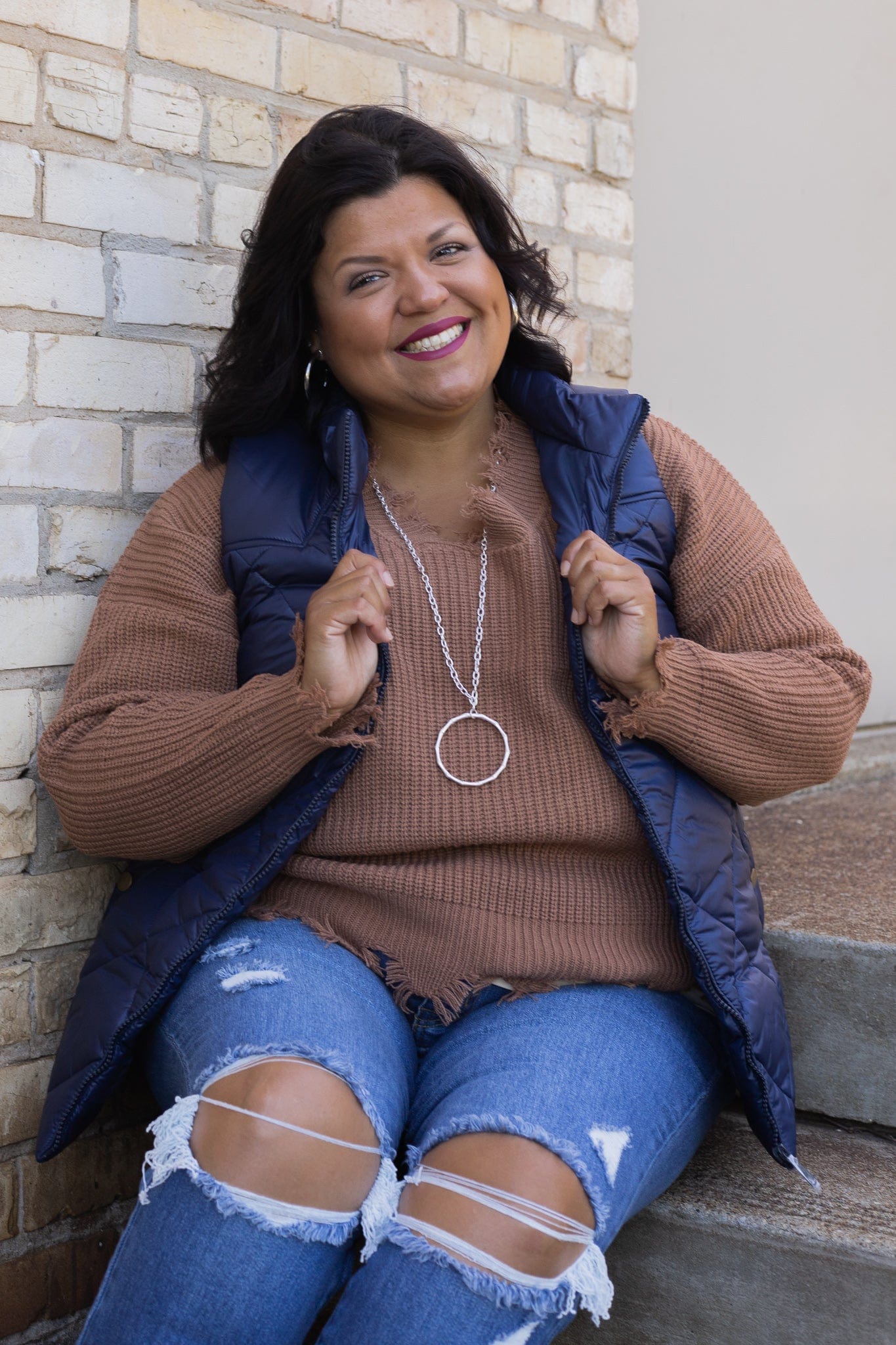 Navy Quilted Puff Vest